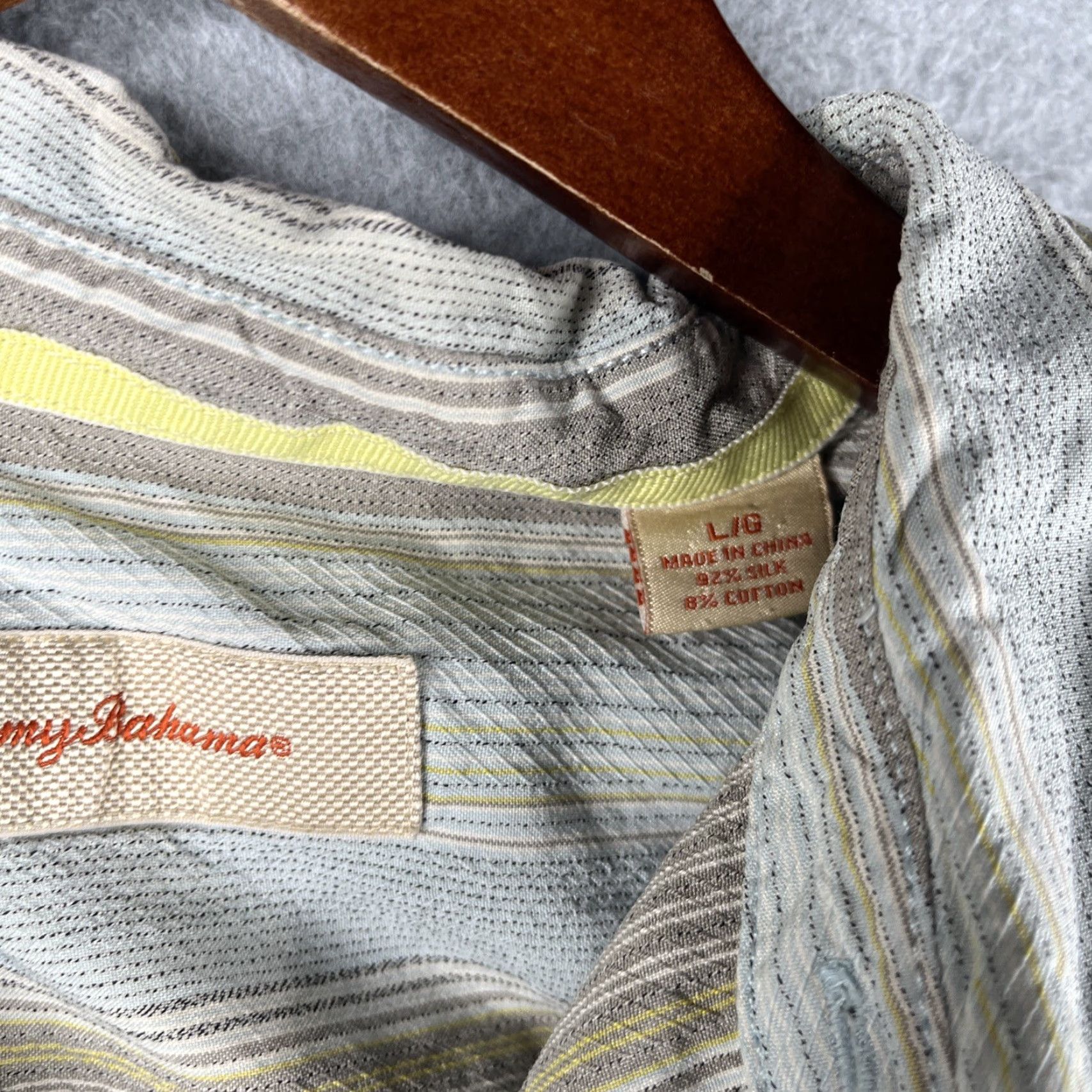 Tommy Bahama Tommy Bahama Silk Blend Shirt Large Colorful Striped Button Up Short Sleeve Mens Size US L / EU 52-54 / 3 - 5 Thumbnail