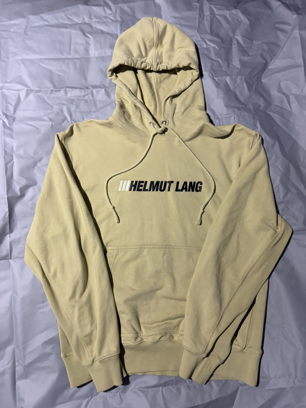 Helmut Lang Helmut Lang Logo Hoodie Cream Black Size US XL / EU 56 / 4 - 1 Thumbnail