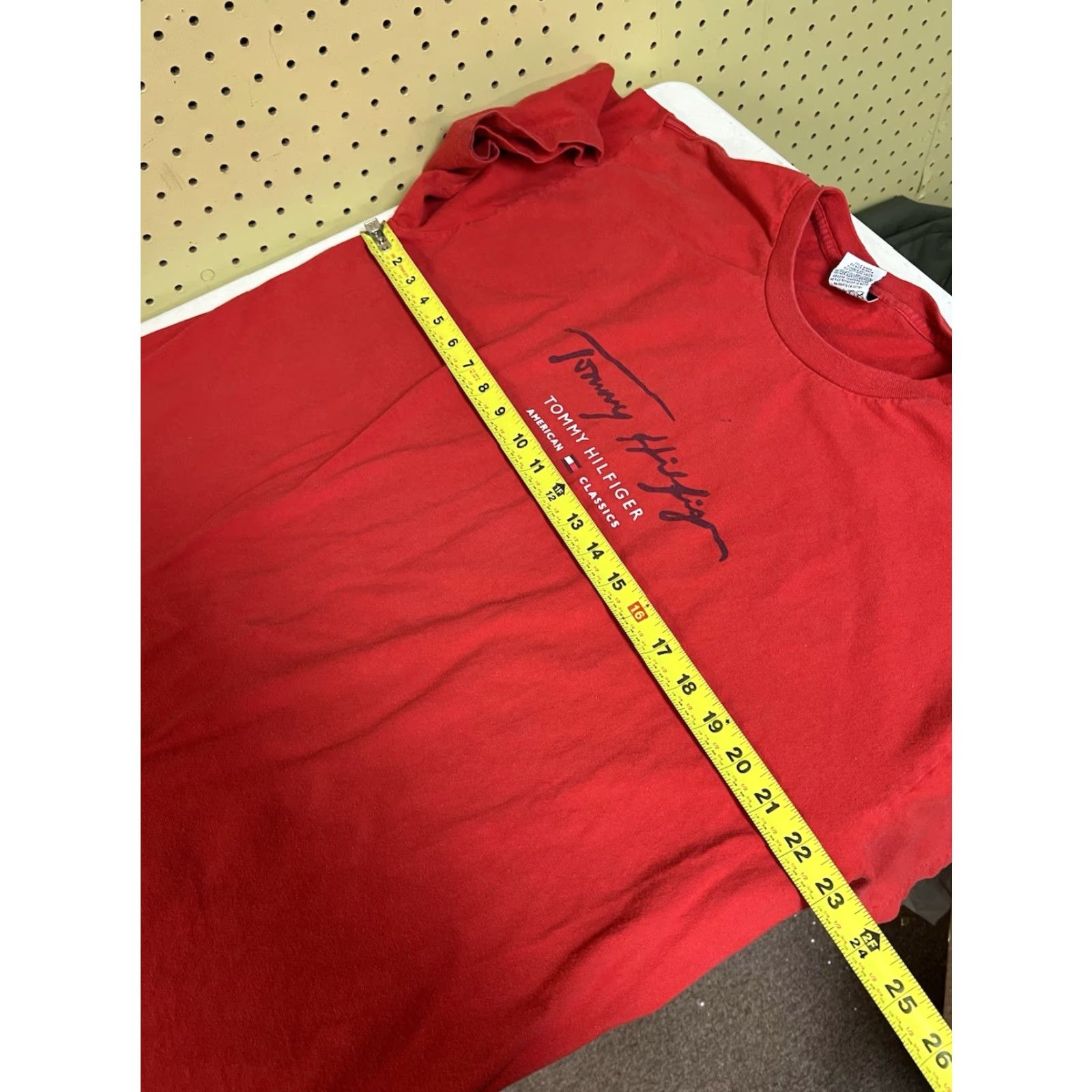 Tommy Hilfiger VINTAGE Tommy Jeans Hilfiger Red Label Shirt XL Red Script Spell Out Y2K Mark Mens T-Shirt 90s City Classic Hip Hop Cotton Crew Neck Short Sleeve Red Size US XL / EU 56 / 4 - 6 Thumbnail