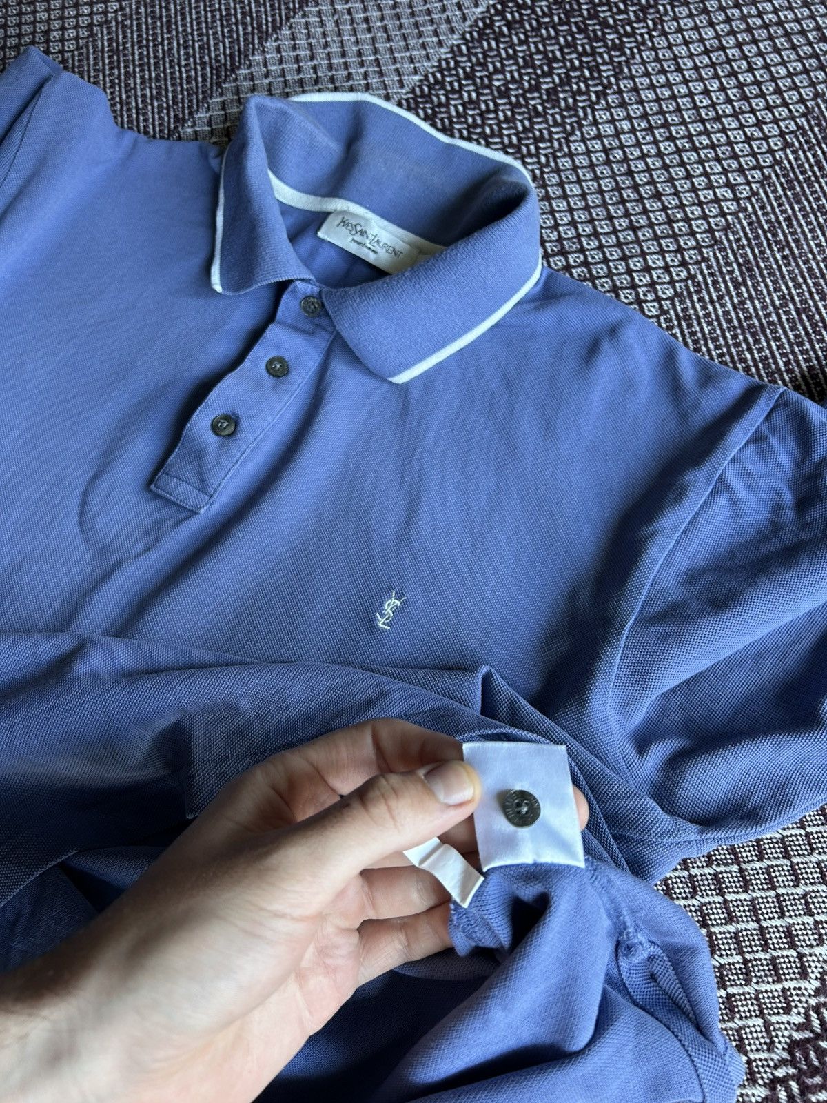 Yves Saint Laurent Yves Saint Laurent Polo T-shirt Luxury Item Faded Sz XL Size US XL / EU 56 / 4 - 9 Thumbnail