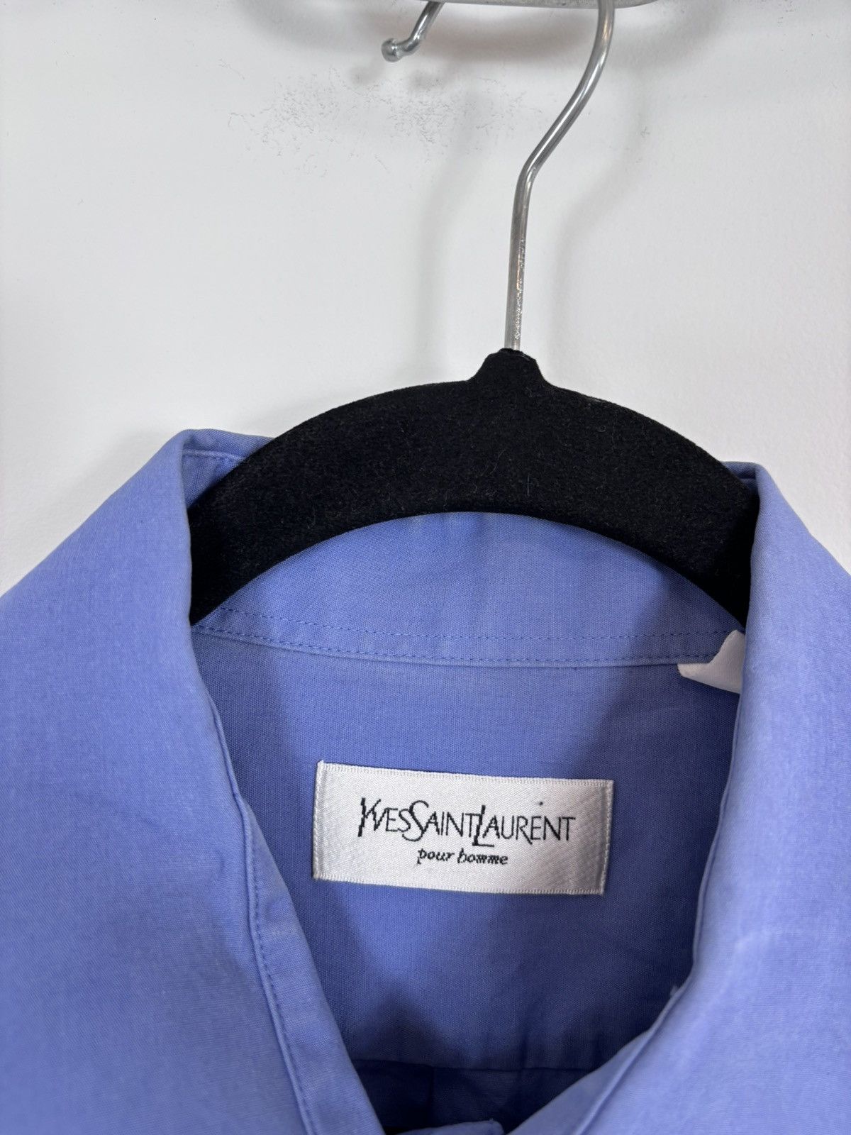 Yves Saint Laurent Vintage Yves Saint Laurent Men’s Blue Short Sleeve Shirt Size US L / EU 52-54 / 3 - 12 Thumbnail