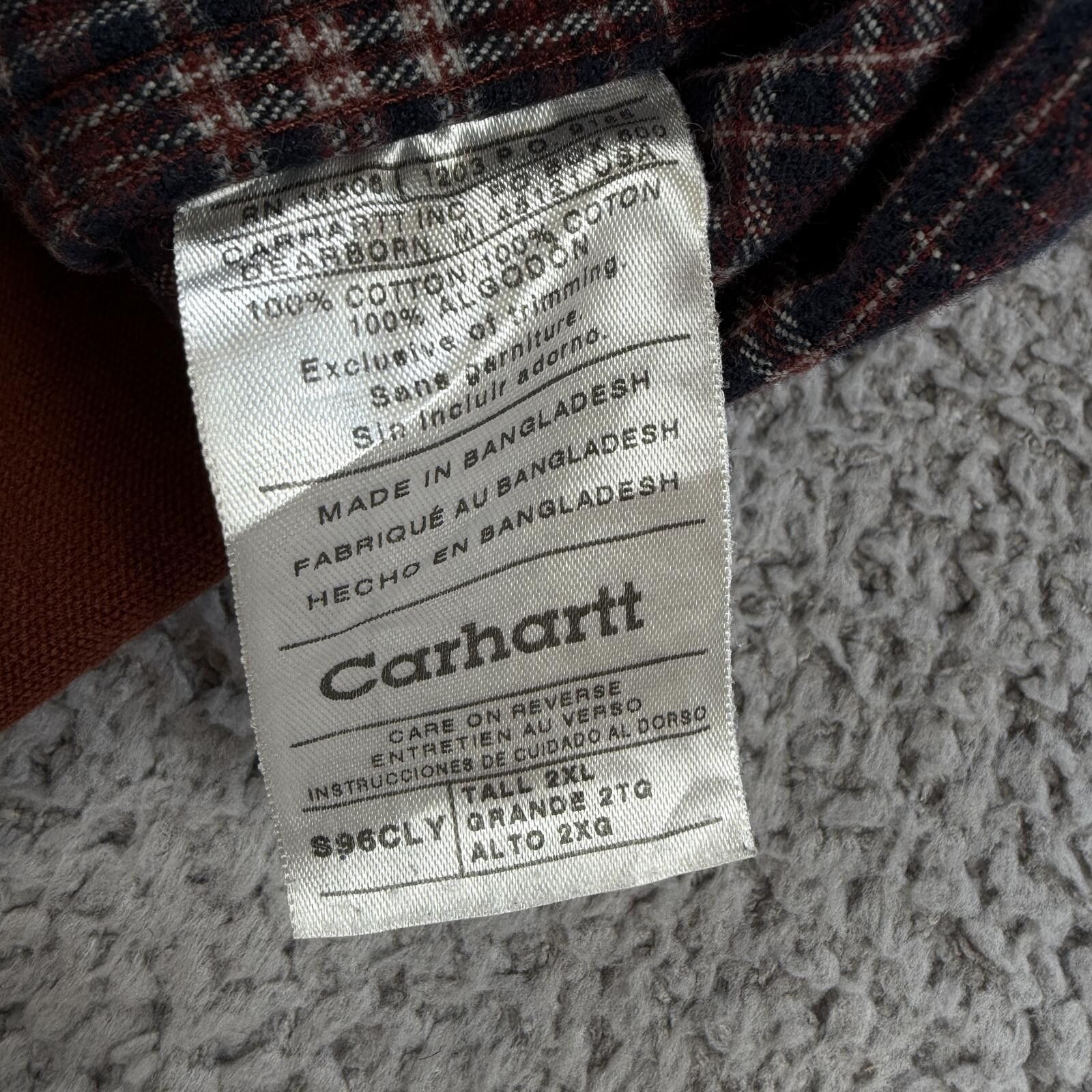 Carhartt Carhartt Flannel Lined Work Shirt Jacket Red Canvas 2XL Tall Size US XXL / EU 58 / 5 - 5 Thumbnail