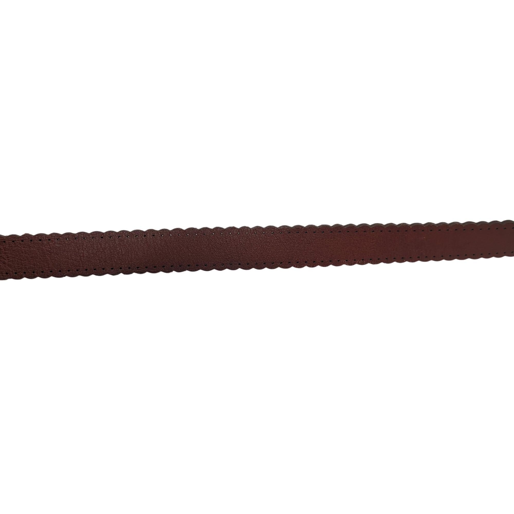 Fossil Vintage Fossil Womens Brown Leather Belt L Scalloped Perfora Size ONE SIZE - 12 Thumbnail
