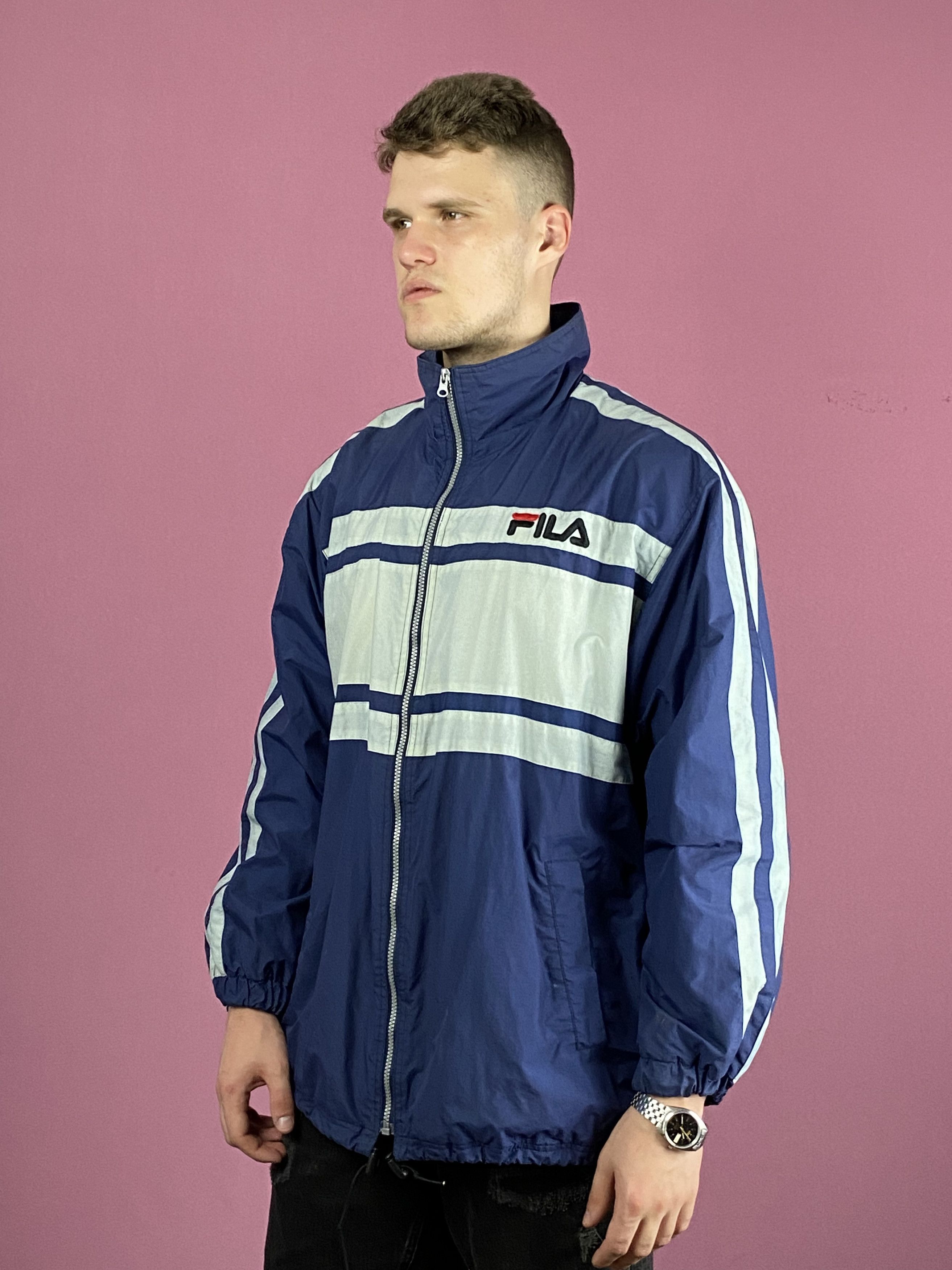 Fila × Vintage Fila Big Logo Vintage Men's Windbreaker Jacket - M Size US M / EU 48-50 / 2 - 2 Thumbnail