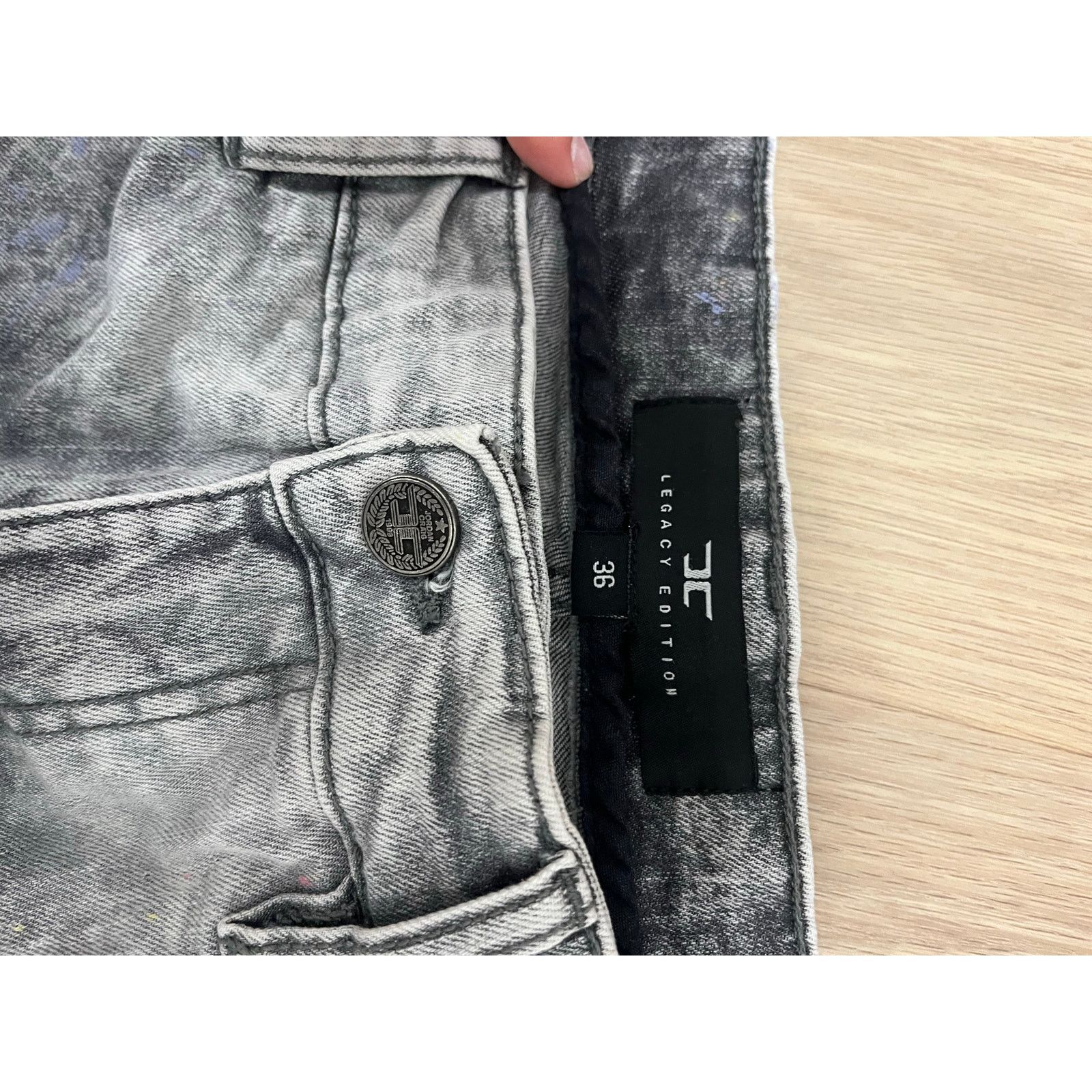 Jordan Craig Men JORDAN CRAIG Vegas Striped Denim Shorts Fog 32 Size US 32 / EU 48 - 5 Thumbnail