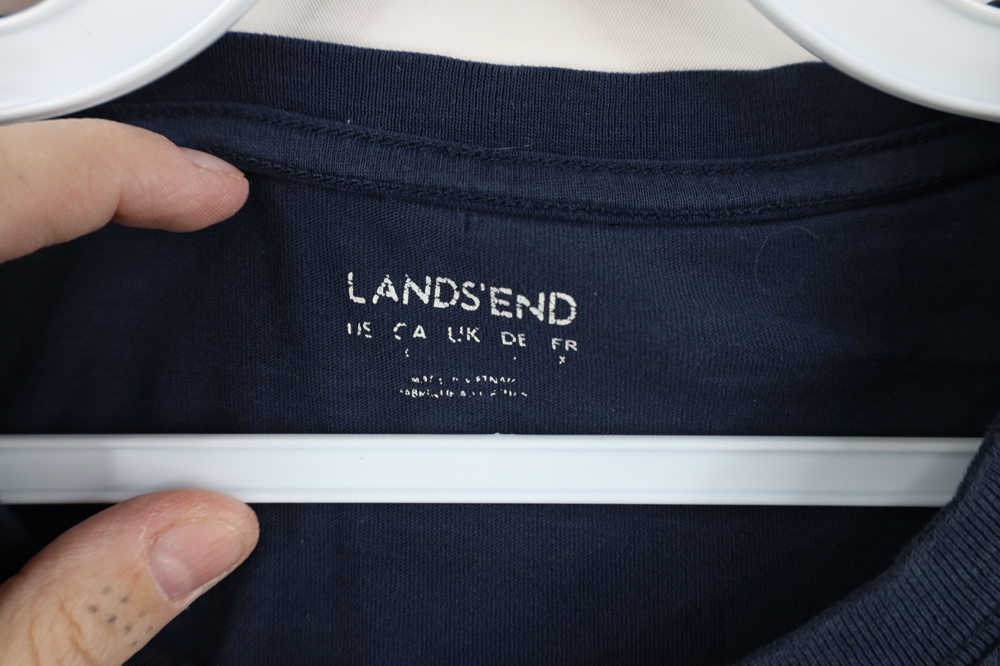 Lands' End Vintage Y2K Lands End Blank Short Sleeve T-Shirt Blue Cotton Size US XL / EU 56 / 4 - 5 Thumbnail