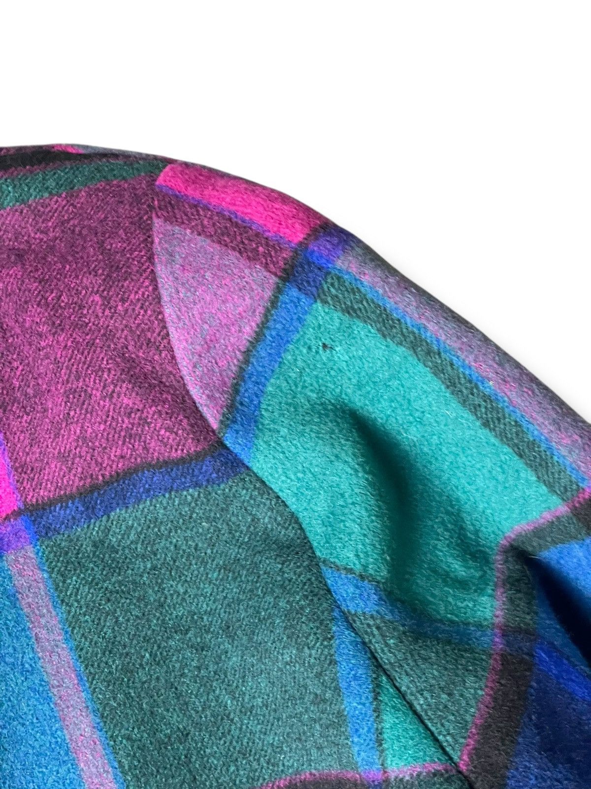 Handmade × Japanese Brand × Vintage HANDMADE Brand Purple Plaid Wool Coat (99) Size US M / EU 48-50 / 2 - 7 Thumbnail