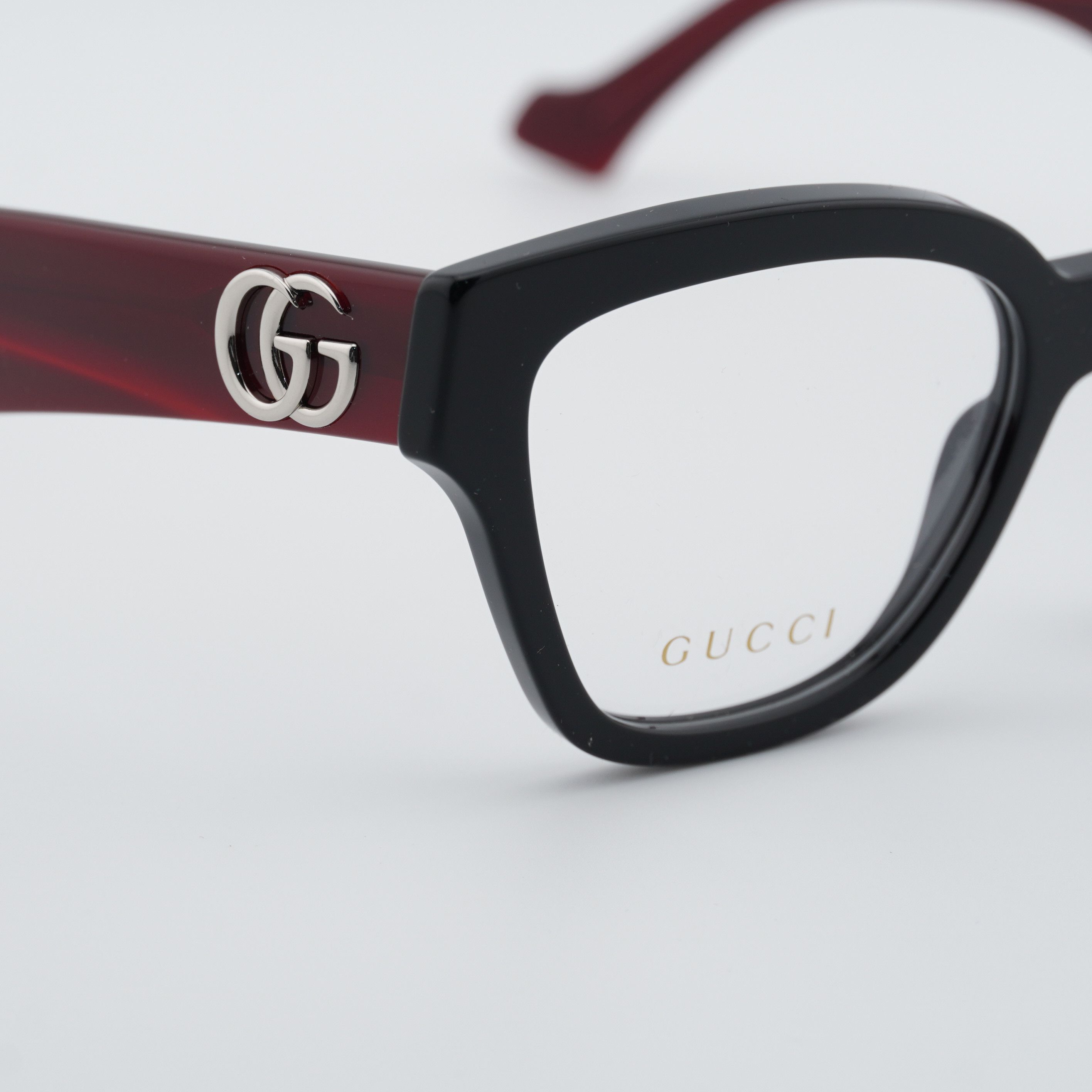 Gucci Gucci GG1424O 013 Eyeglasses Black / Red 54mm Cat Eye Frame Size ONE SIZE - 3 Thumbnail