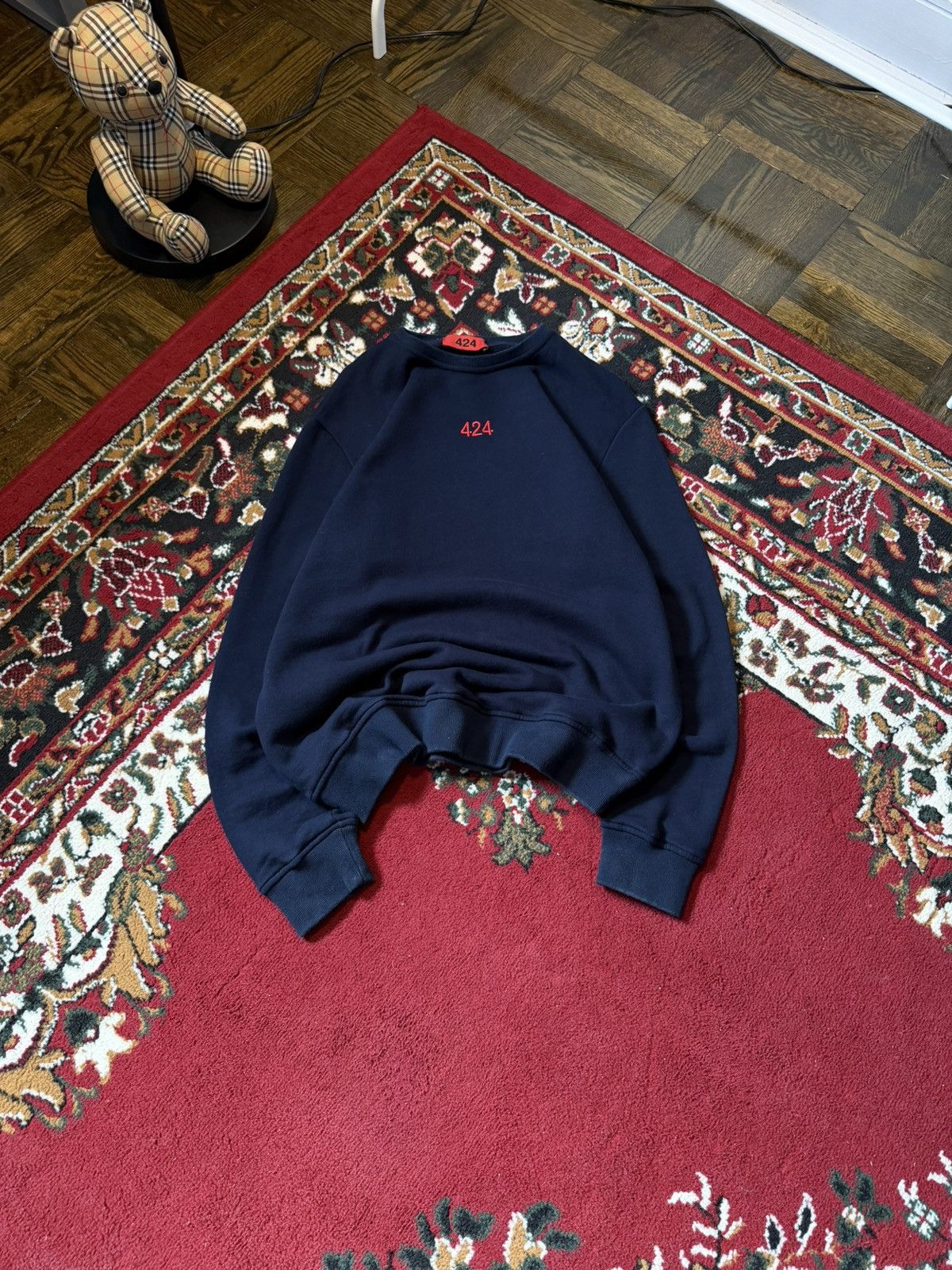 424 424 Embroidered Sweatshirt Crewneck Size Medium Navy Blue Size US M / EU 48-50 / 2 - 1 Thumbnail