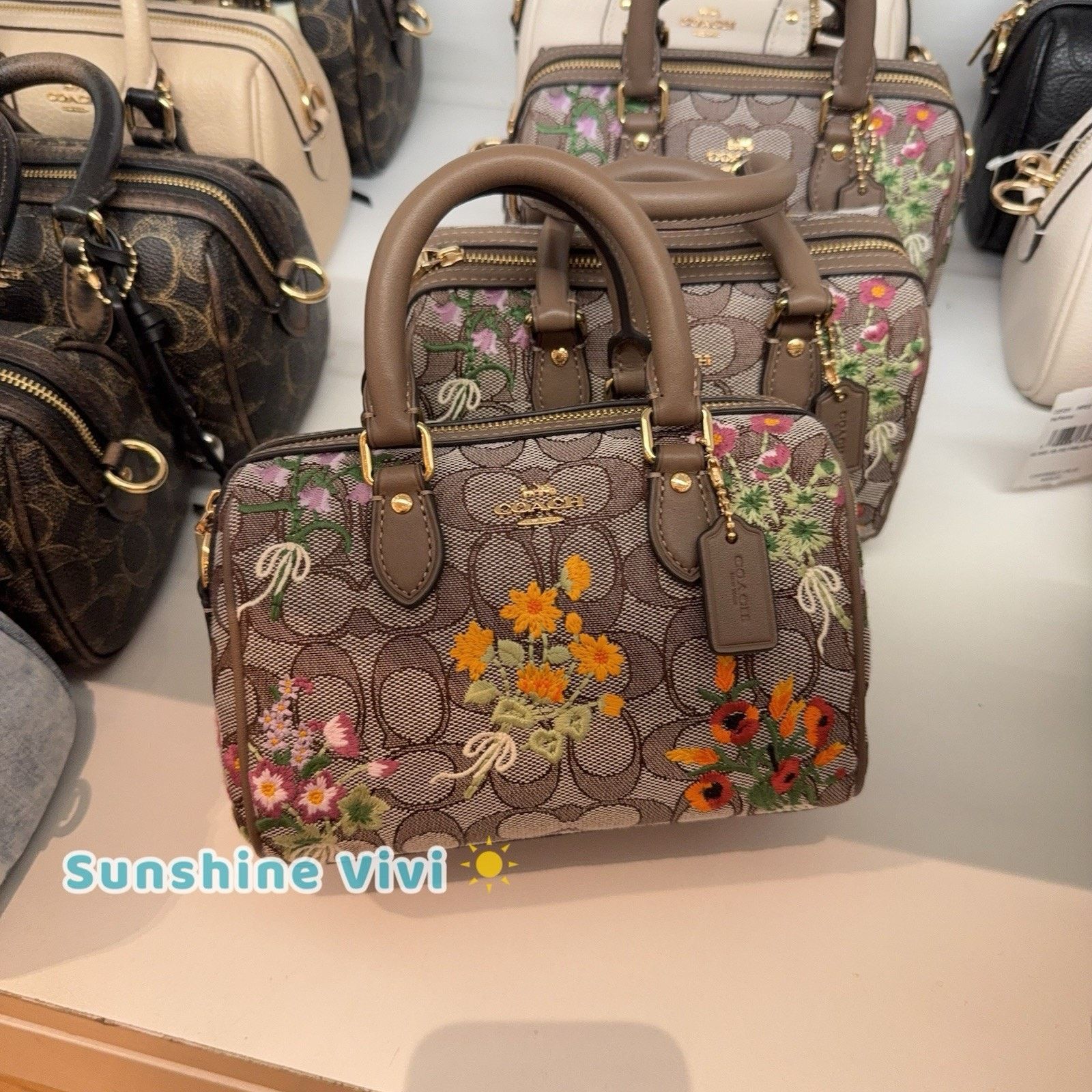 Coach NWT Coach Mini Rowan Crossbody Bag Floral Embroidery CDY31 Size ONE SIZE - 1 Thumbnail
