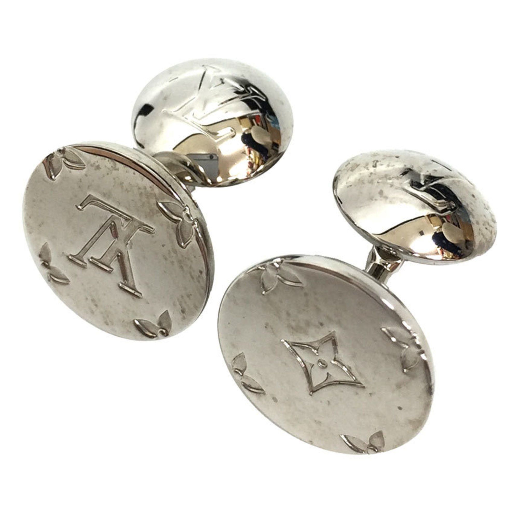 Louis Vuitton Louis Vuitton Bouton de Manchette Monogram Cufflinks M61971 Silver Color Men's Size ONE SIZE - 1 Thumbnail