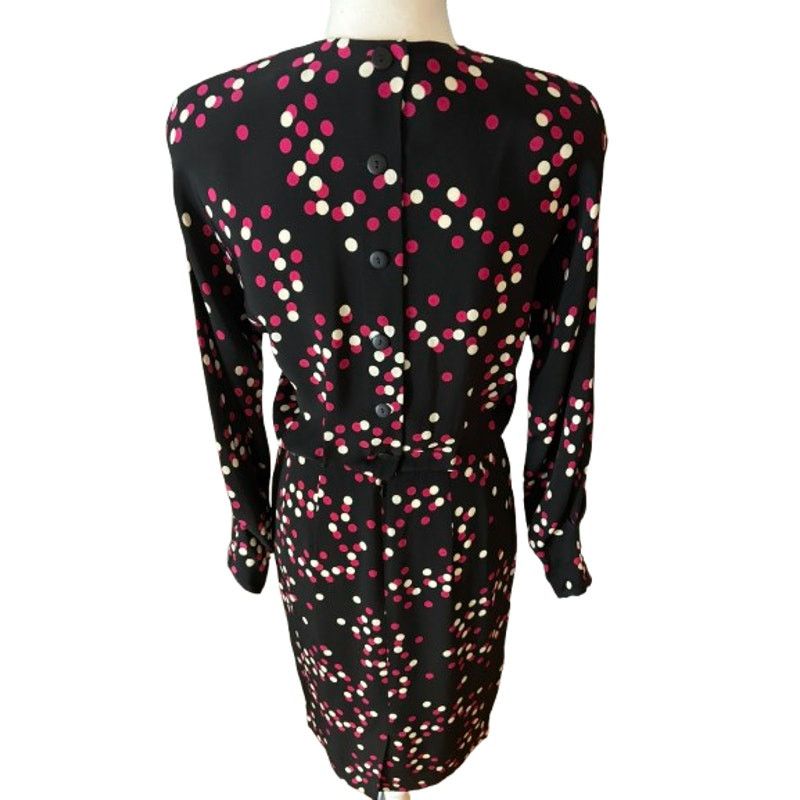 Liz Claiborne Vintage Liz Claiborne Dress Petite 4 Black Polka Dots Size S / US 4 / IT 40 - 3 Thumbnail