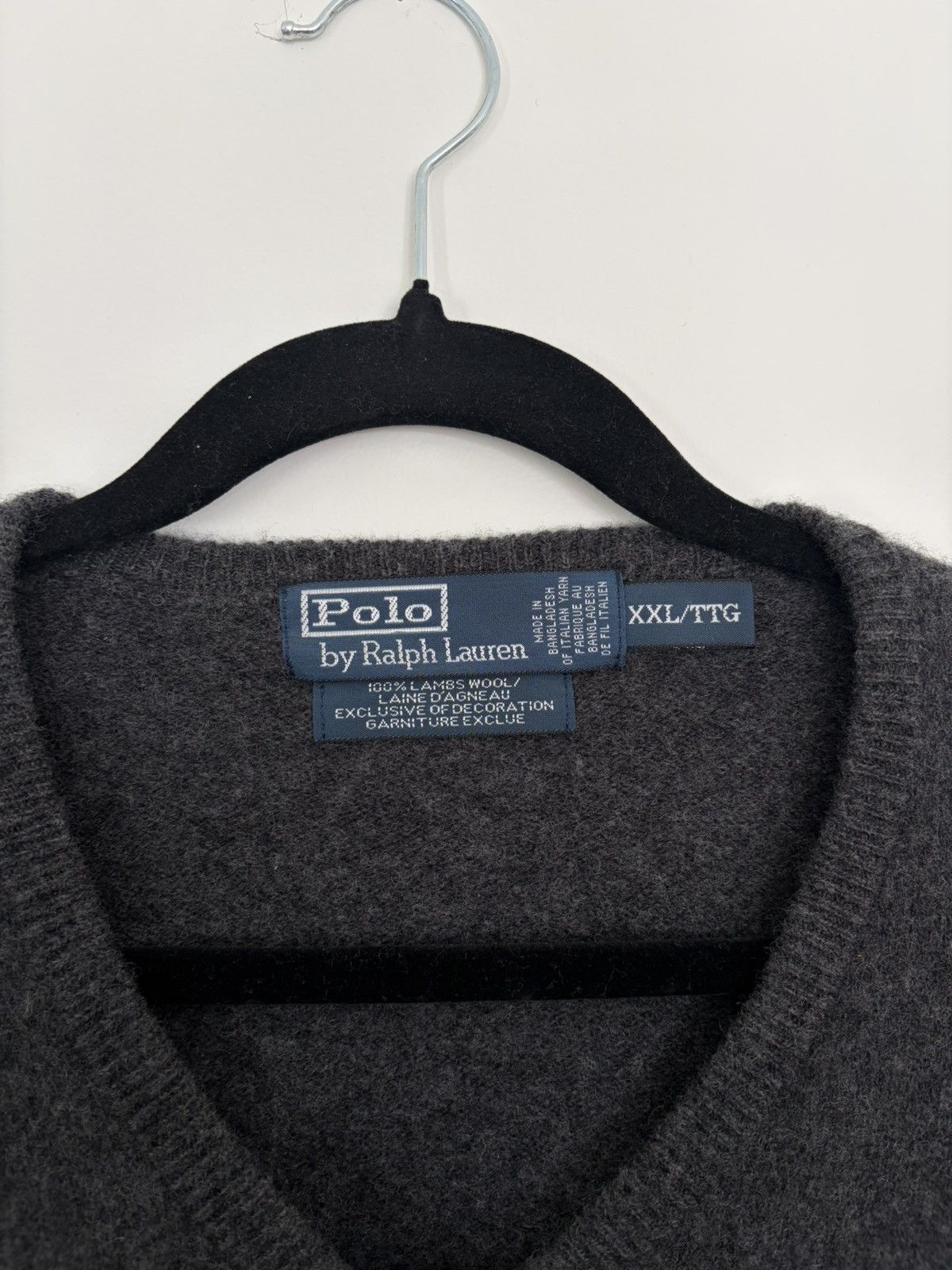 Polo Ralph Lauren Lambswool Vneck Sweater Size US L / EU 52-54 / 3 - 2 Thumbnail