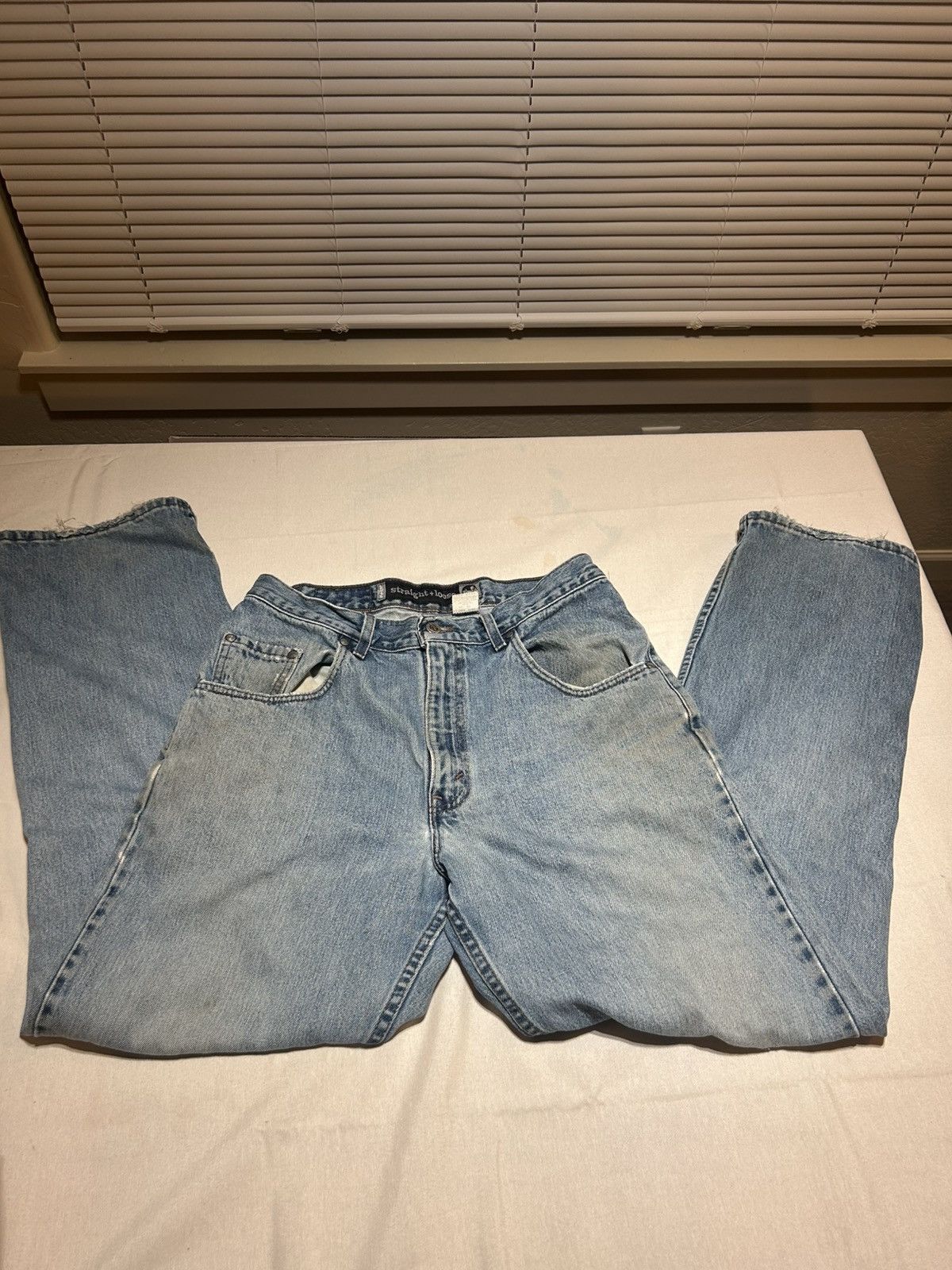 Other Vintage Baggy Denim Silver Tabs -Black Leather Patch- Size US 32 / EU 48 - 1 Thumbnail