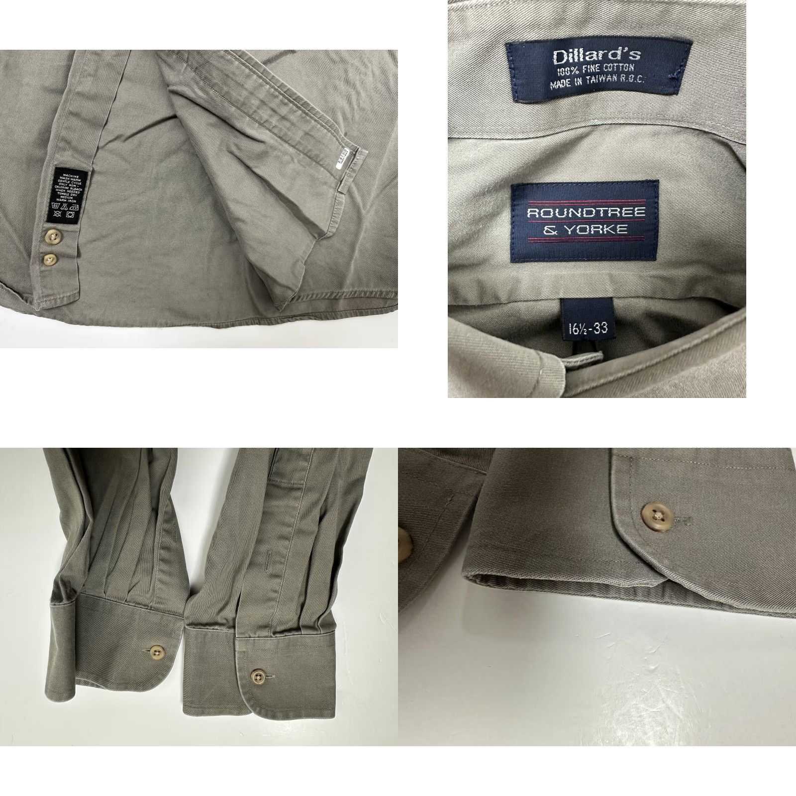 Roundtree & Yorke VINTAGE Roundtree & Yorke Shirt Men Large Beige Cotton Twill Button-Up Collared Long Sleeve Casual 90s Preppy Mens Size US L / EU 52-54 / 3 - 9 Thumbnail