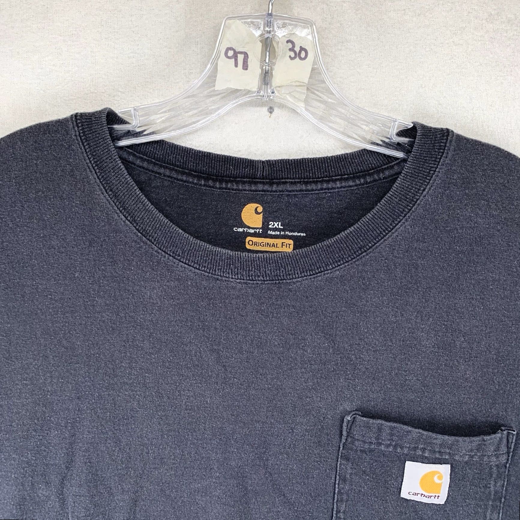 Carhartt Carhartt Mens 2XL T-Shirt Short Sleeve Crew Neck Solid Black Logo 2010s 2014 K87 Regular Fit Size US XXL / EU 58 / 5 - 5 Thumbnail
