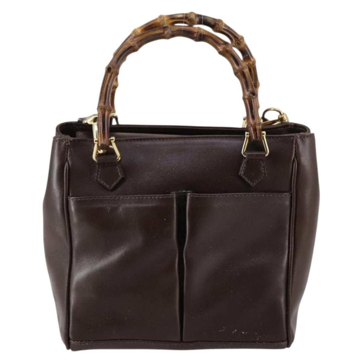 Gucci GUCCI Bamboo Handbag Leather Brown Size ONE SIZE - 2 Thumbnail