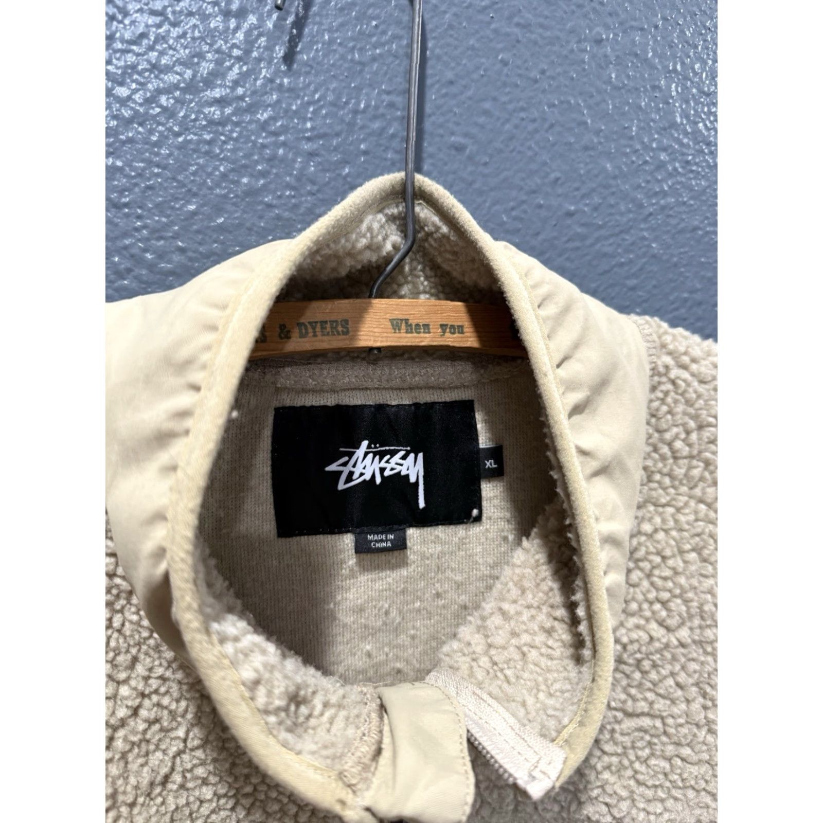 Vintage Stussy Sweatshirt Zip Fleece Ivory XL Men Size US XL / EU 56 / 4 - 2 Thumbnail