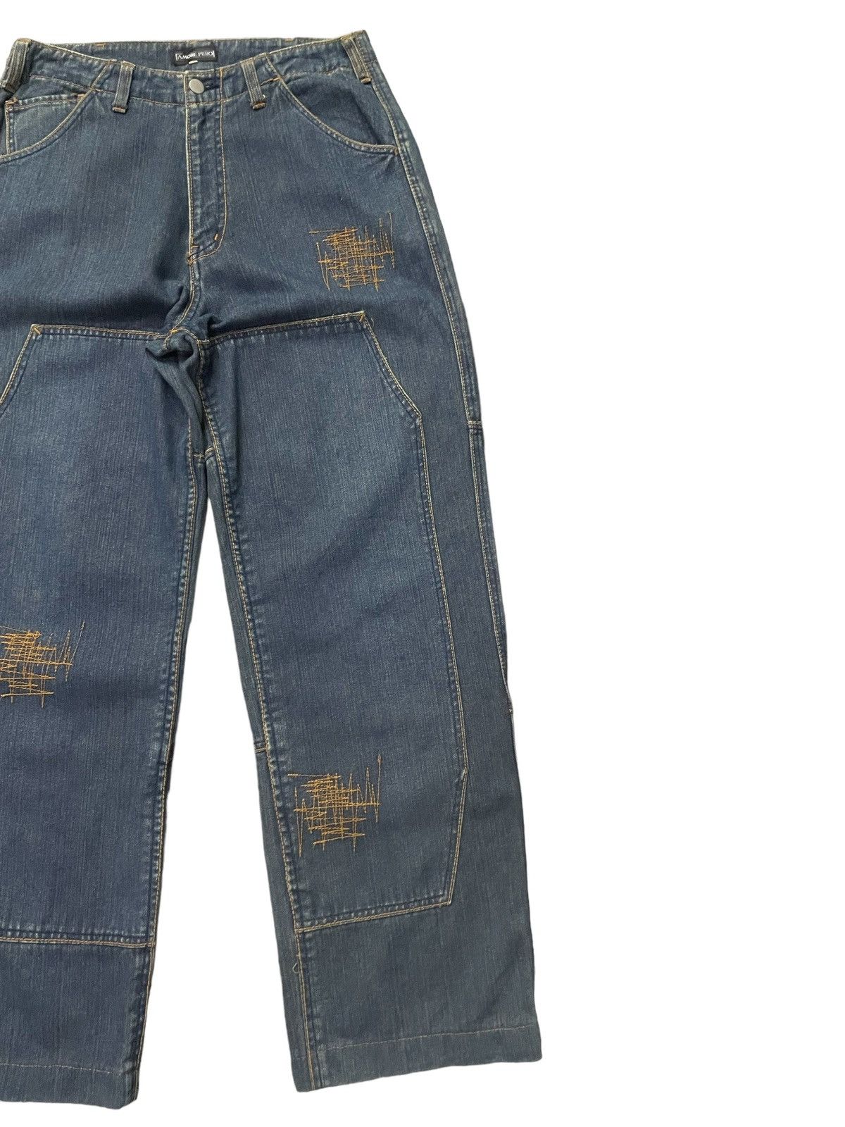 JNCO × Wu-Tang Clan Amore Puro Japan Double Knee Massive Baggy Craft Jeans Size US 30 / EU 46 - 8 Thumbnail