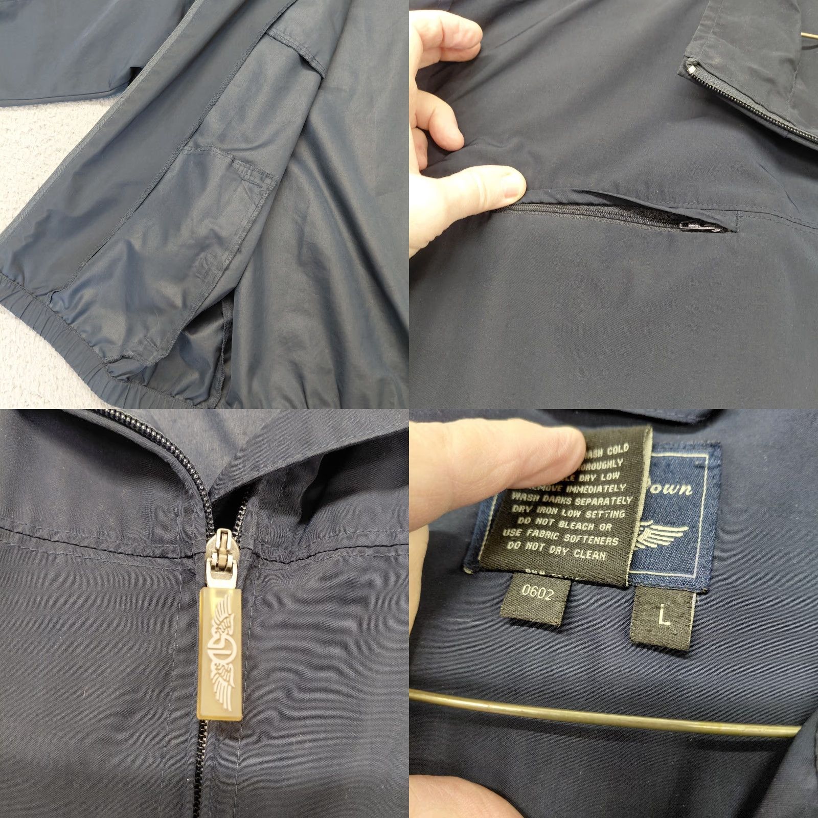 Vintage Straight Down Jacket Men L Blue Full Zip Letterman Bomber Soft Shell 90s 80s Classic Cars College Biker Mens Size US L / EU 52-54 / 3 - 9 Thumbnail