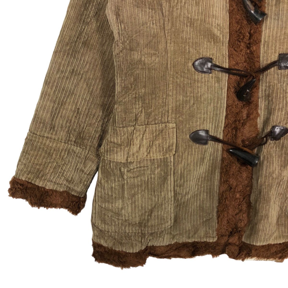Japanese Brand 🔥Corduroy Duffle Jacket Mk Klein+ Japan Mink Fur Lining Size M / US 6-8 / IT 42-44 - 3 Thumbnail