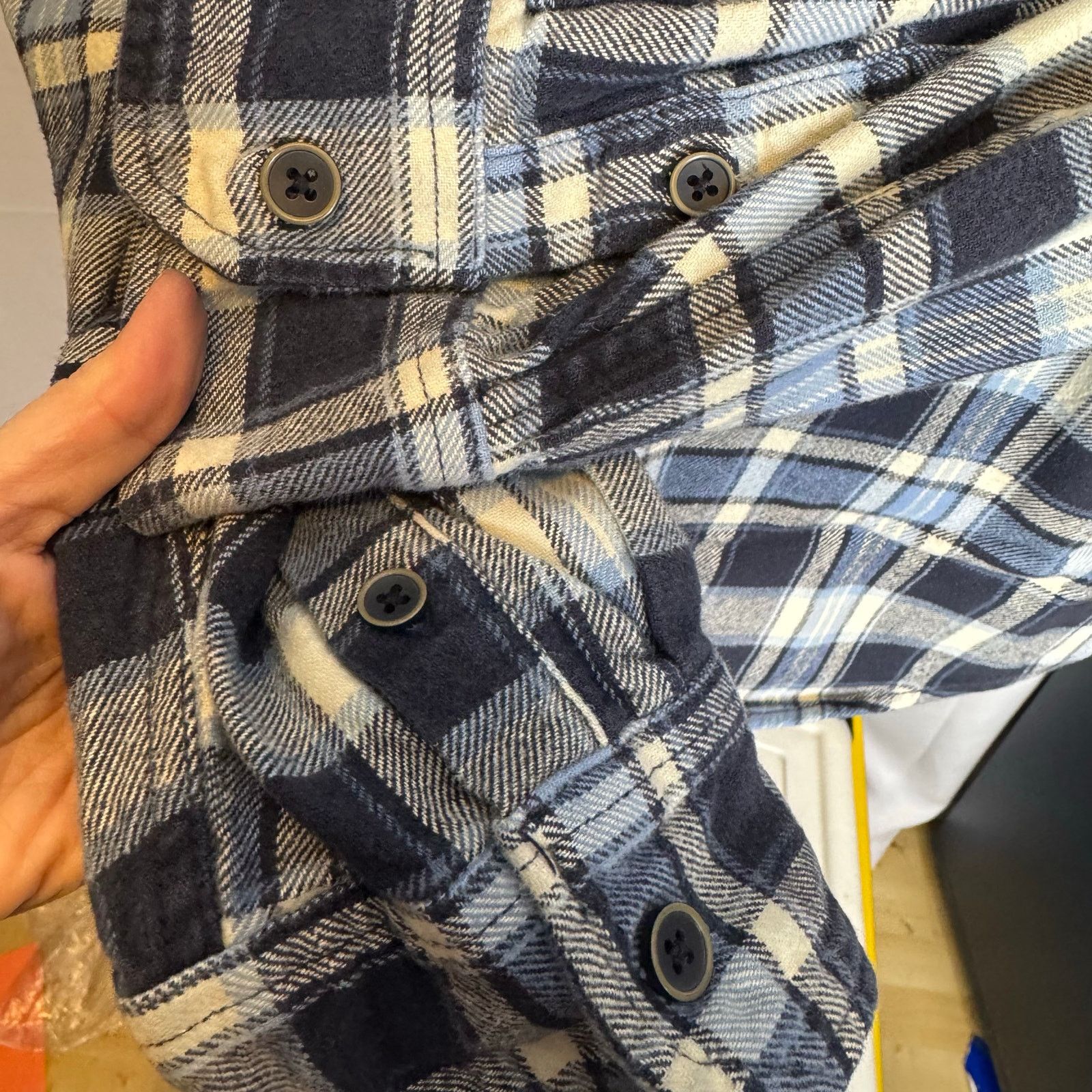 JACHS NY JACHS Men's 2XL Blue Plaid Flannel Shirt Cotton Button Down Size US XXL / EU 58 / 5 - 4 Thumbnail