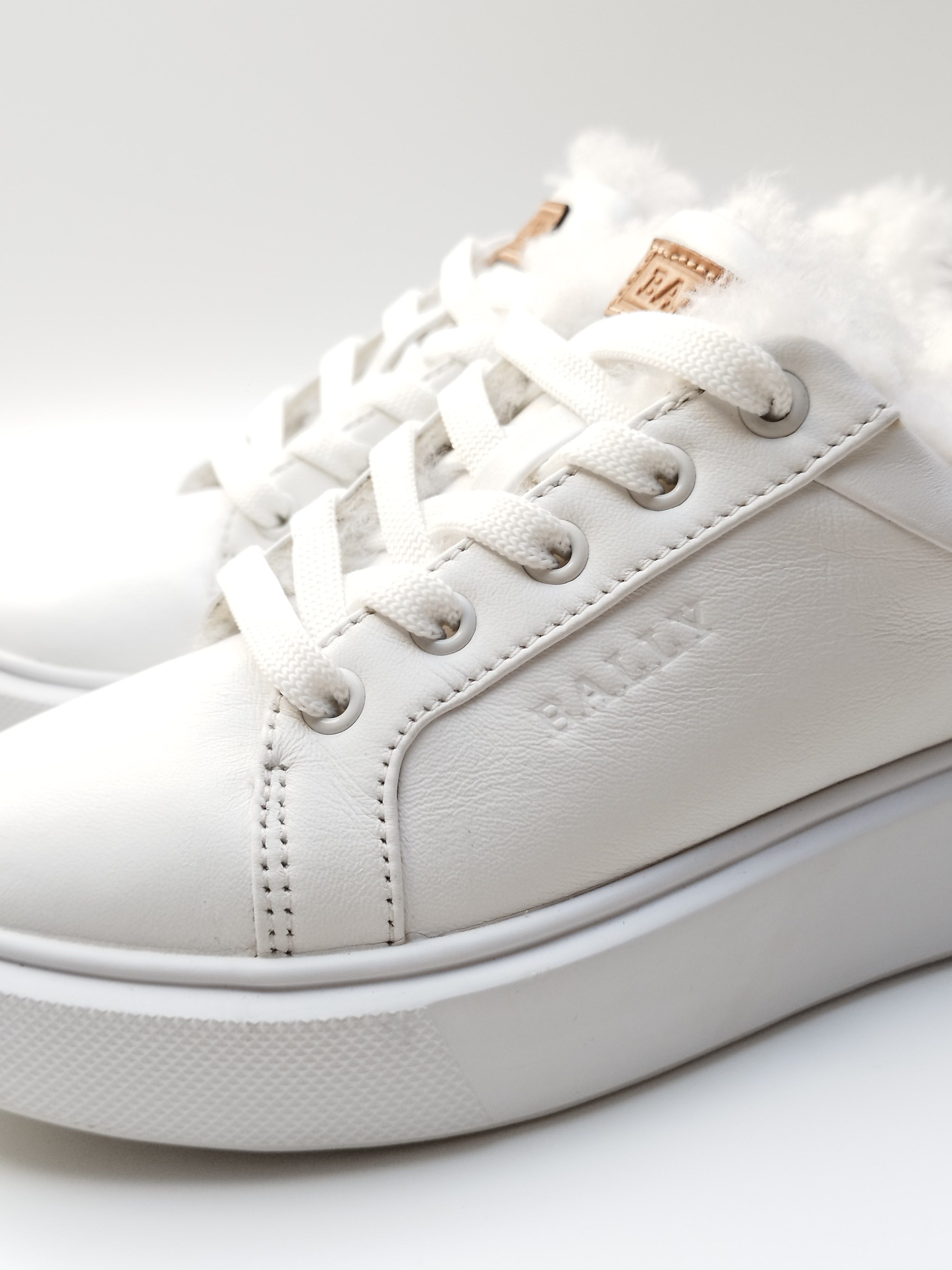 Bally Bally leather Trainers faux fur white beige Size US 6 / IT 36 - 9 Thumbnail