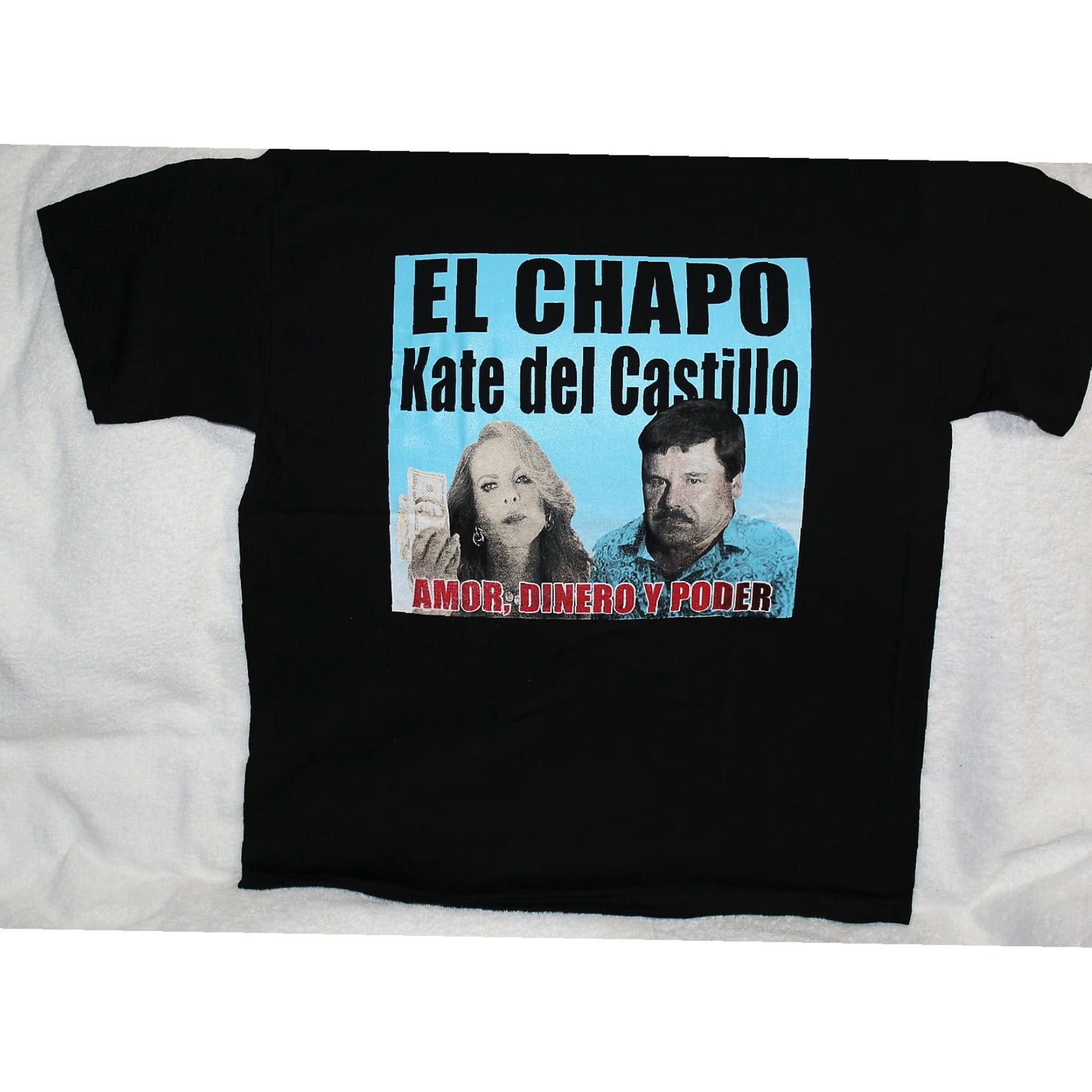 Vintage El Chapo Mens Black Extra Large XL 100% Cotton T-Shirt Size US L / EU 52-54 / 3 - 1 Thumbnail