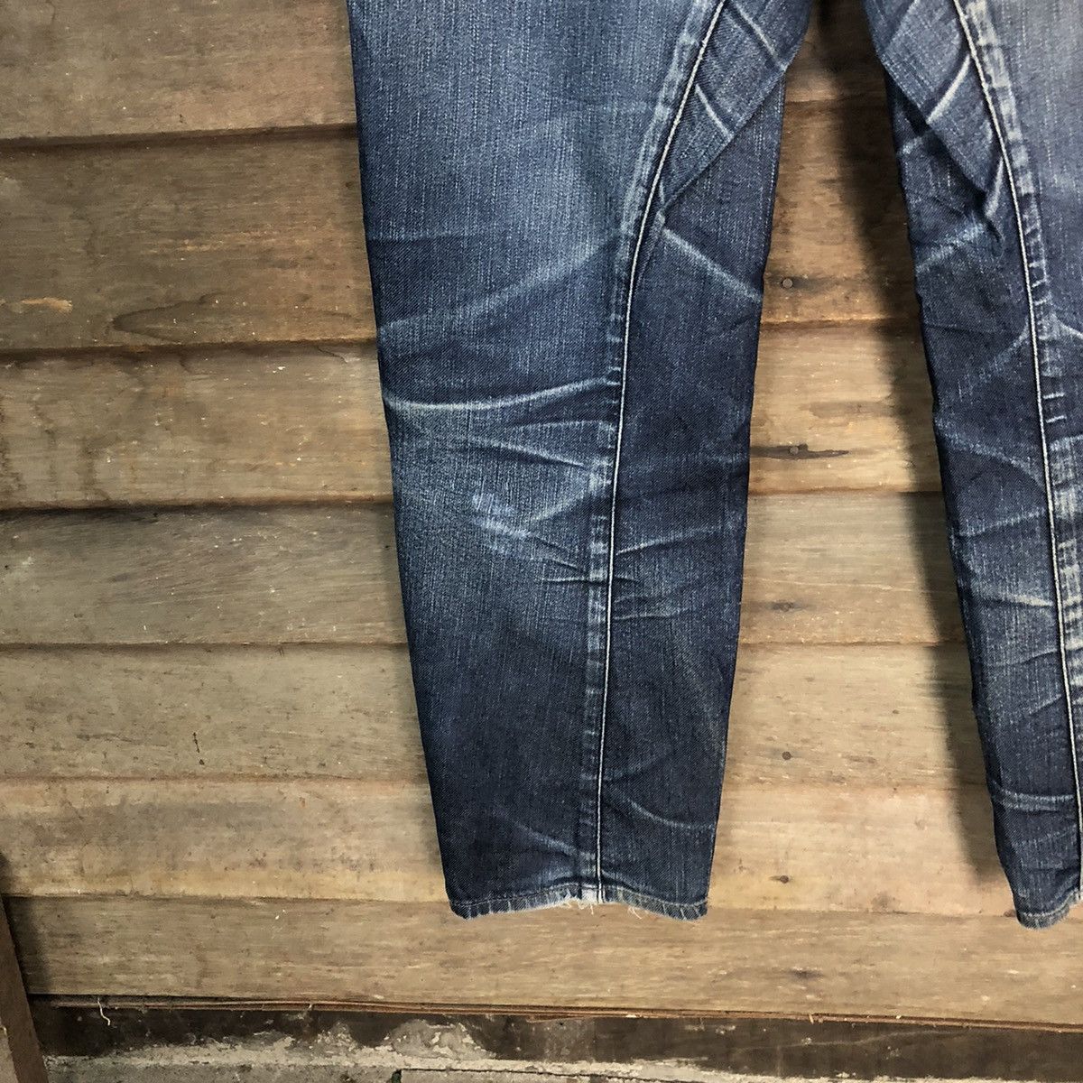 Japanese Brand Uniqlo Jeans Blue faded Distressed Denim Pants #7328 Size US 27 - 18 Thumbnail