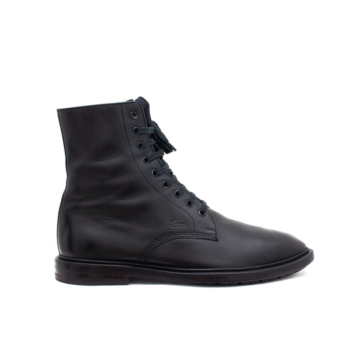Gucci × Tom Ford × Vintage GUCCI Tom Ford Era Men's Leather Side-zip Combat Boot Black Size US 10.5 / EU 43-44 - 6 Thumbnail