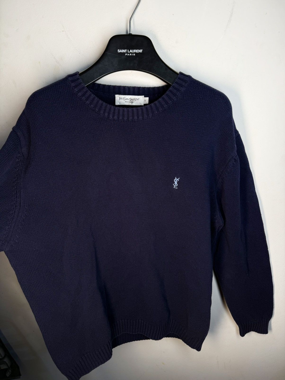 Yves Saint Laurent Navy YSL Sweater Knit Vintage Sweatshirt y2k crewneck Size US S / EU 44-46 / 1 - 6 Thumbnail