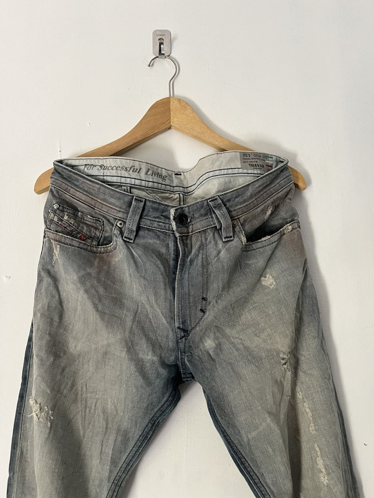 Diesel 2000s Diesel thavar distressed mudwash jeans Size US 30 / EU 46 - 5 Thumbnail