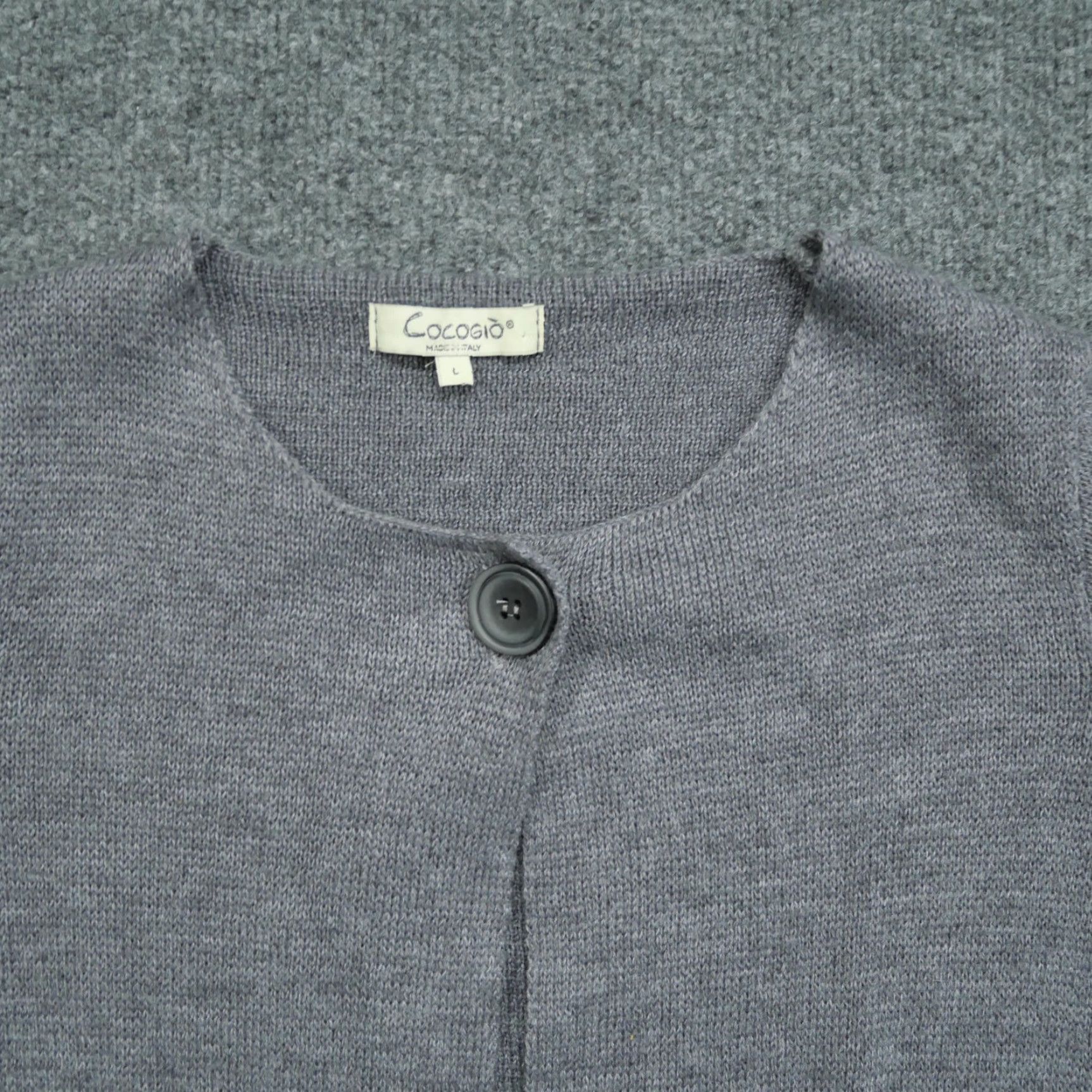 Vintage VINTAGE Cocogio Sweater Cardigan Wool Blend Grey Large Womens Crew Neck Long Sleeve With Pockets, Italy, Winter, 8/10 Size L / US 10 / IT 46 - 3 Thumbnail