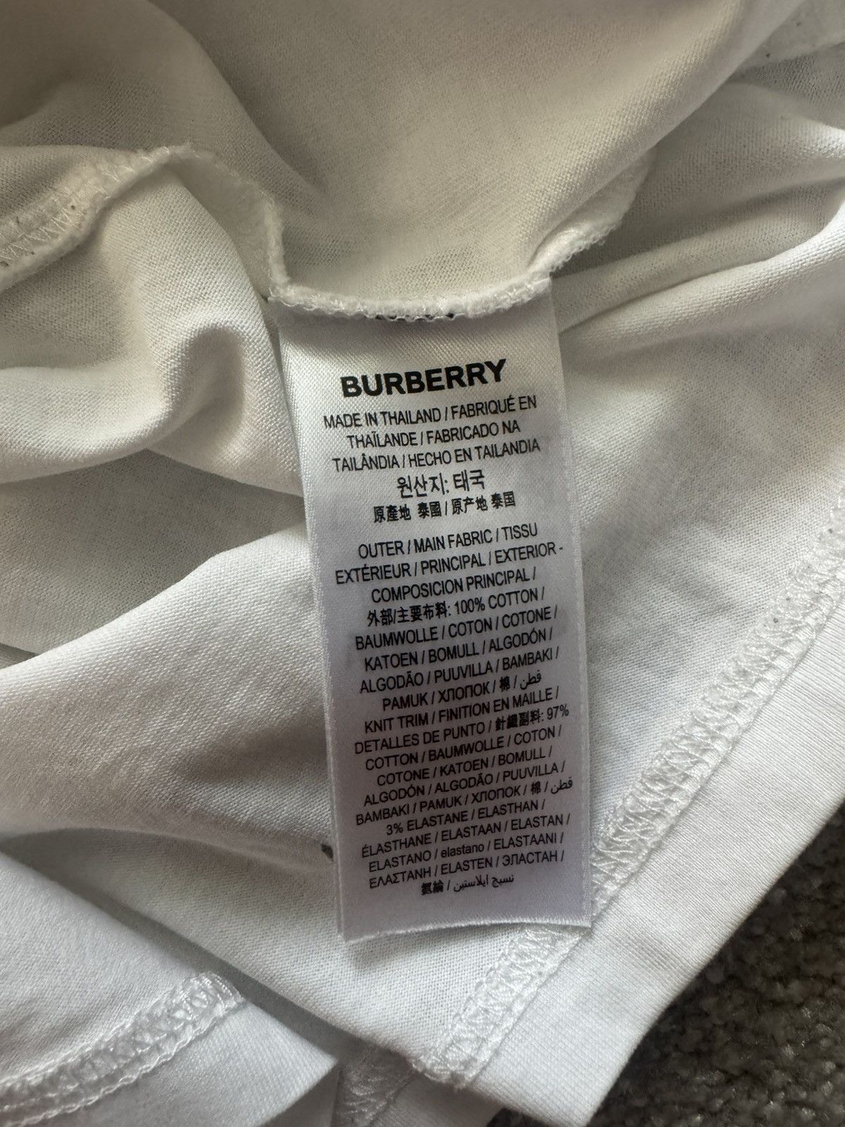 Burberry White Burberry Logo Tee Size US L / EU 52-54 / 3 - 4 Thumbnail