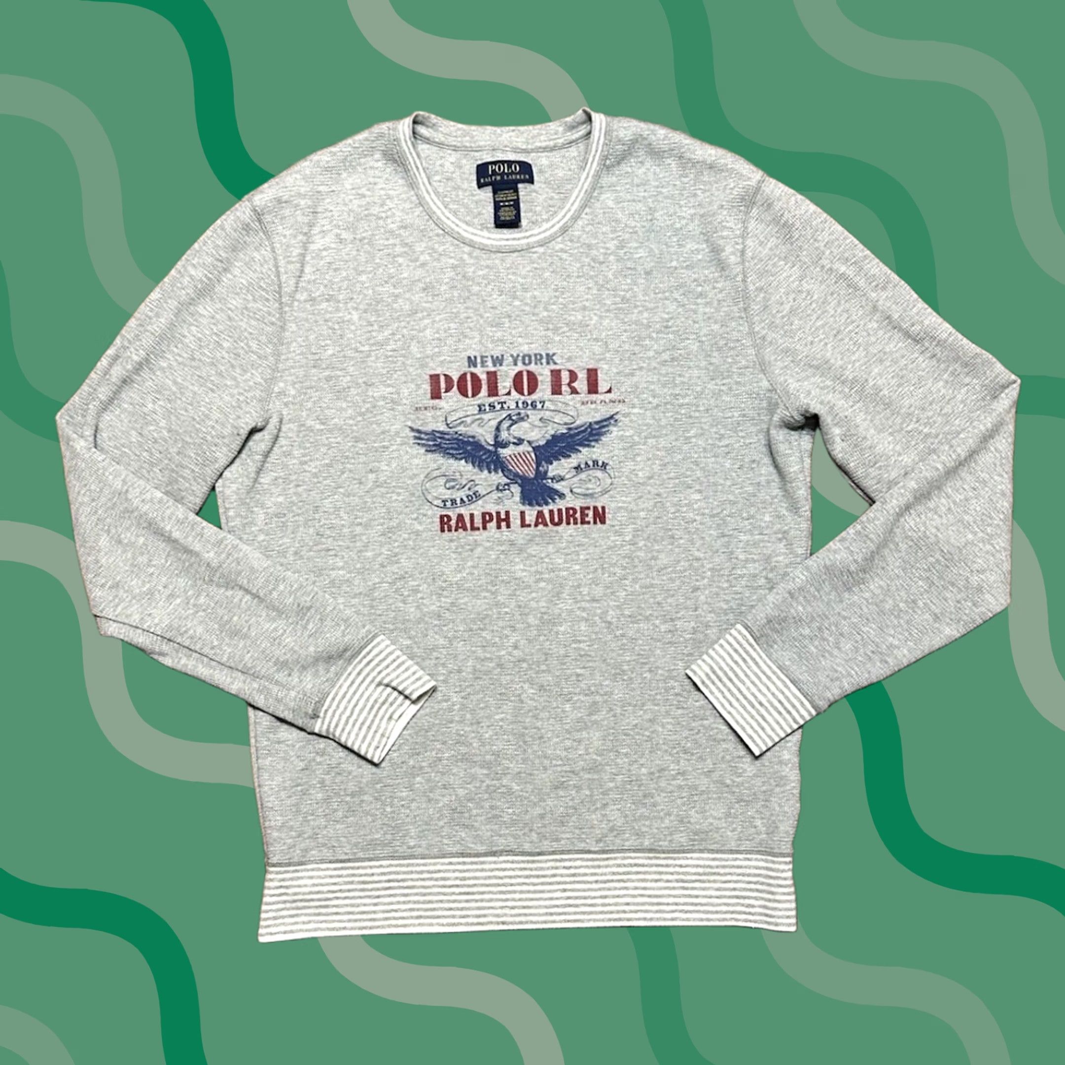 Polo Ralph Lauren Polo Ralph Lauren Gray Thermal Knit Shirt - Mens M Size US M / EU 48-50 / 2 - 1 Thumbnail