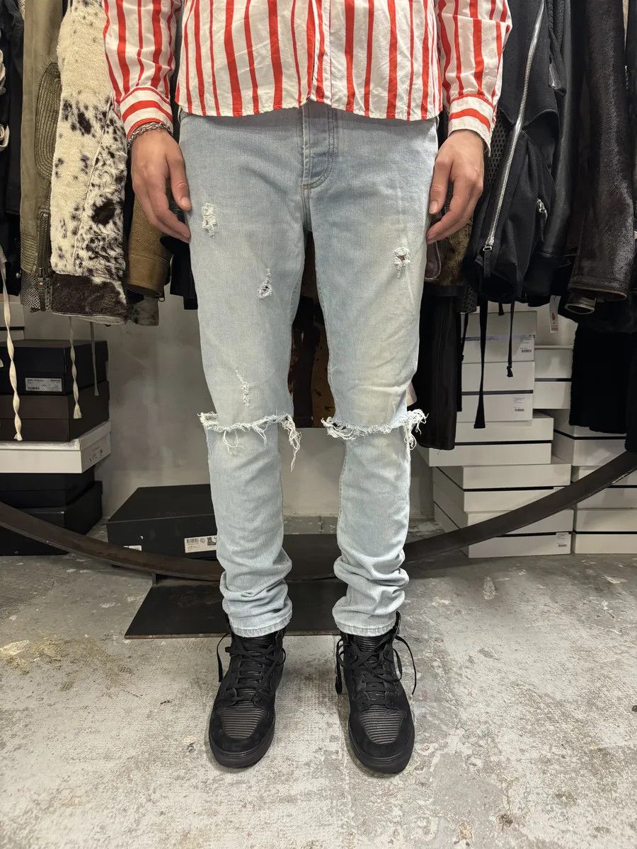 Givenchy 2000s Givenchy Blue Distressed Slim Denim Jeans Size US 33 - 3 Thumbnail