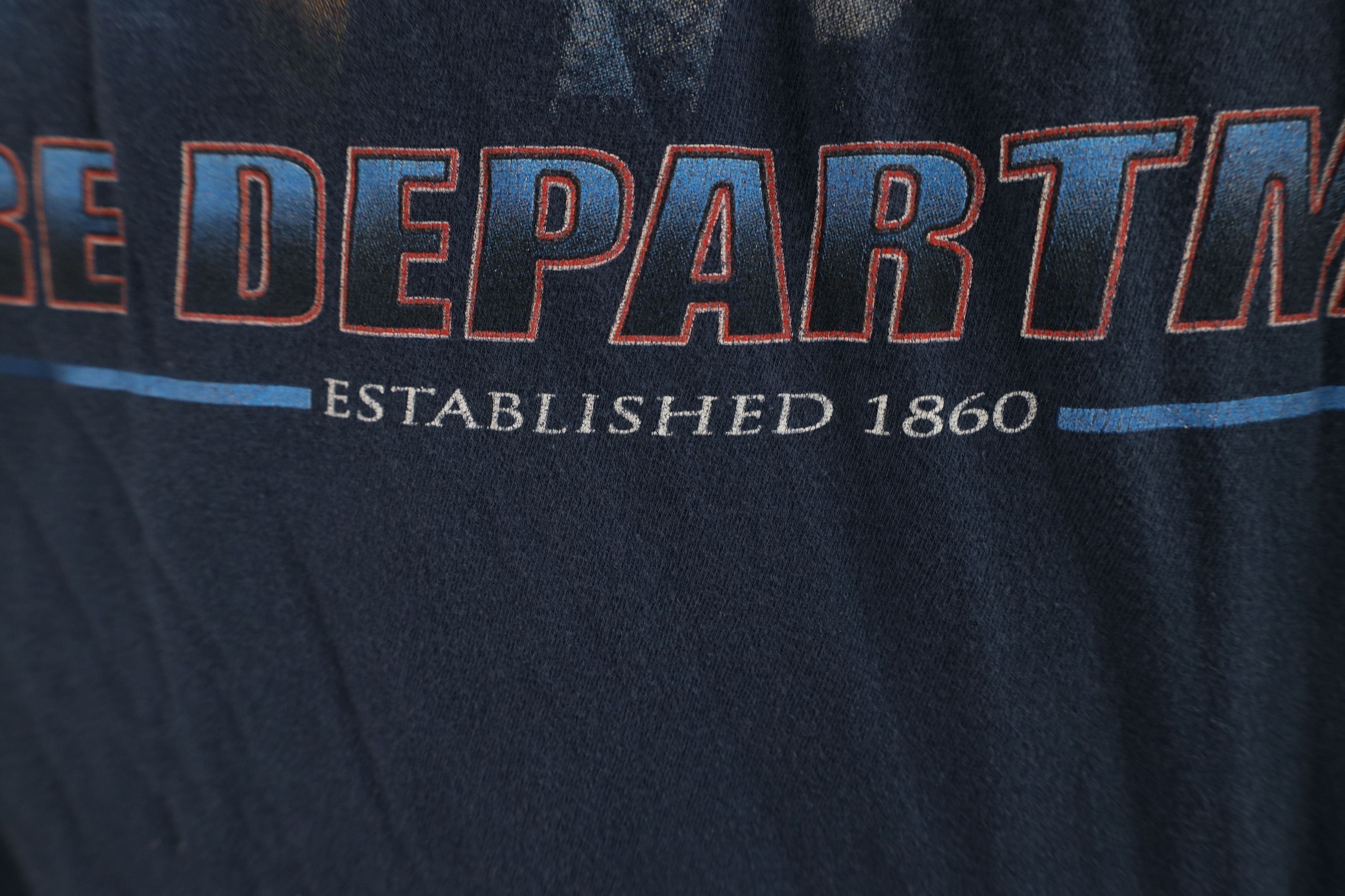 Vintage Vintage 90s Detroit Firefighters Long Sleeve T-Shirt Blue Size US XXL / EU 58 / 5 - 9 Thumbnail