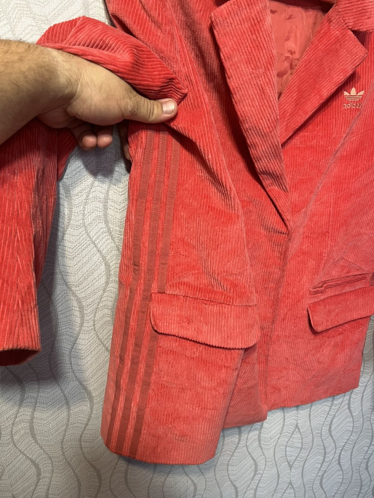 Adidas Adidas Originals Velvet Trefoil Red Corduroy Blazer Jacket Size M / US 6-8 / IT 42-44 - 8 Thumbnail