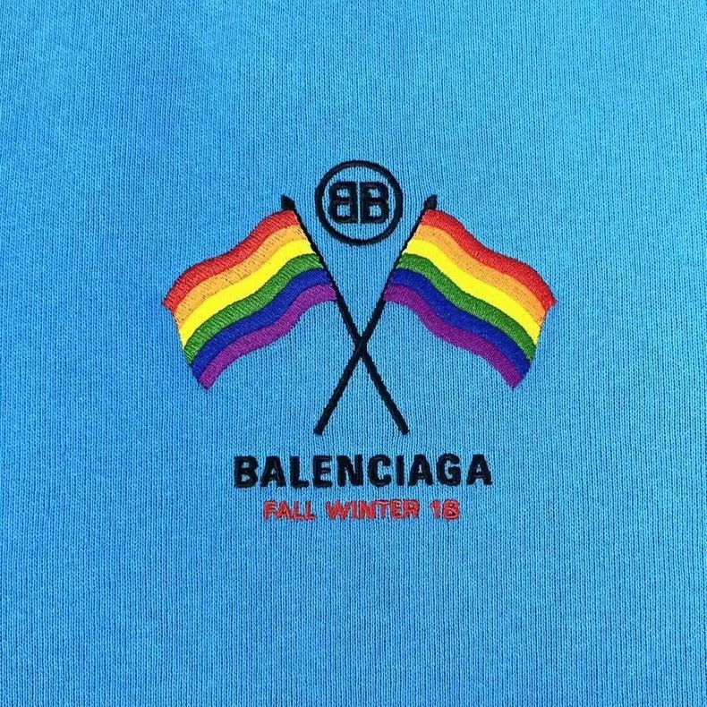Balenciaga Balenciaga Blue embroidered monogrammed logo bunting half- Size US S / EU 44-46 / 1 - 4 Thumbnail