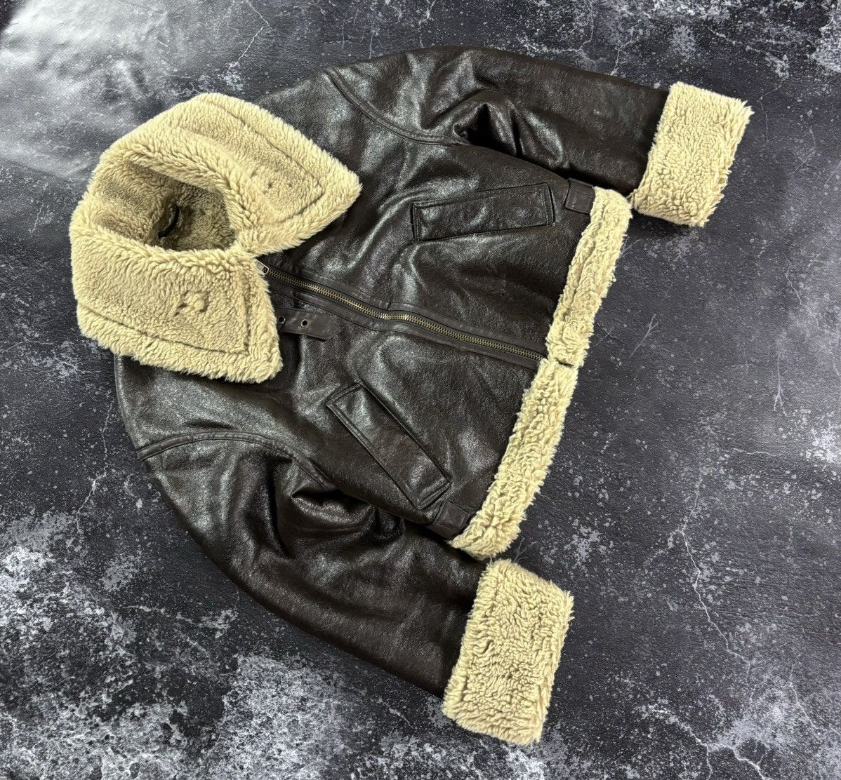 Vintage Cropped Sheepskin flyer’s jacket Size S / US 4 / IT 40 - 4 Thumbnail