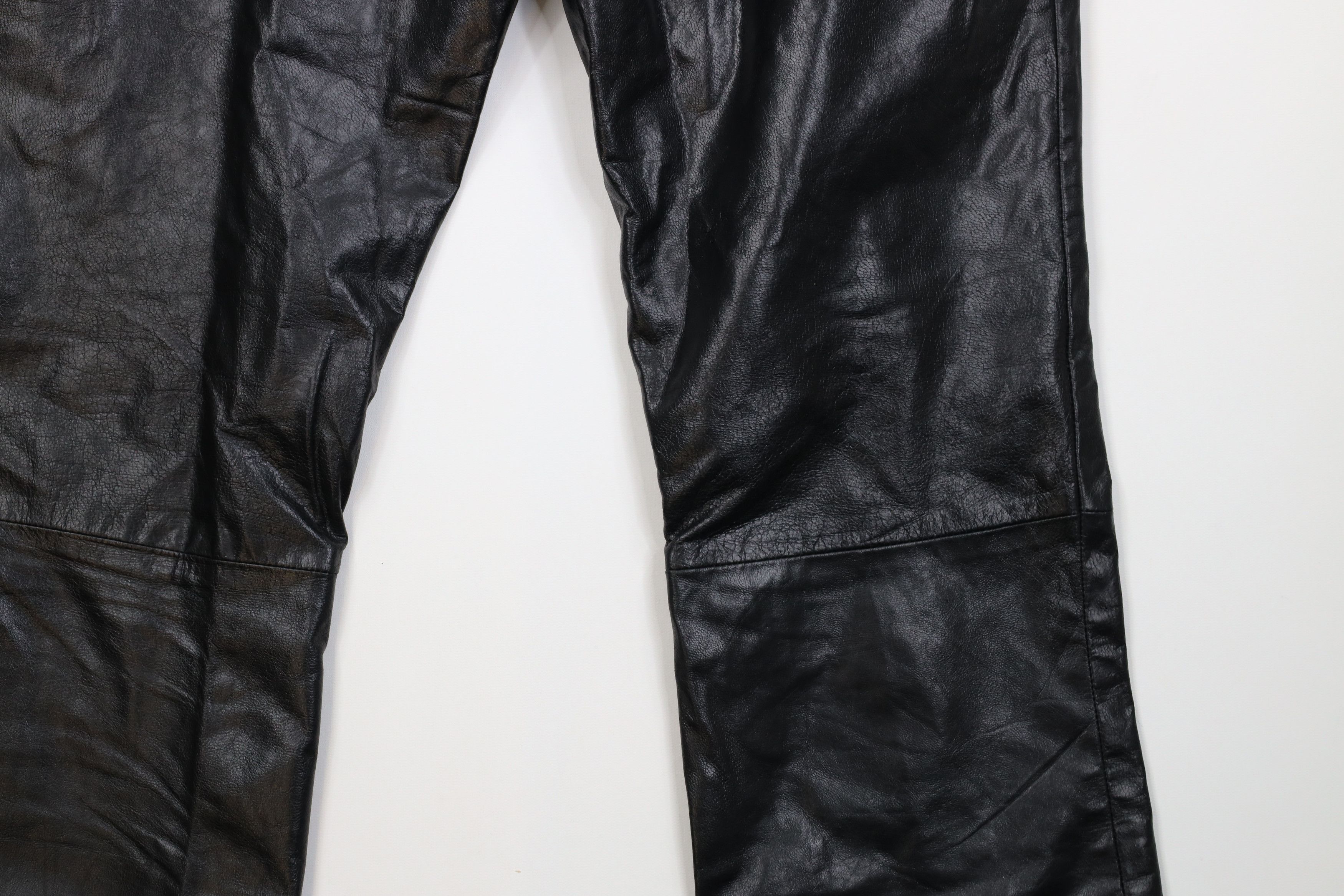 Vintage Vintage 90s Streetwear Flared Wide Leg Leather Pants Size 36" / US 14 / IT 50 - 13 Thumbnail