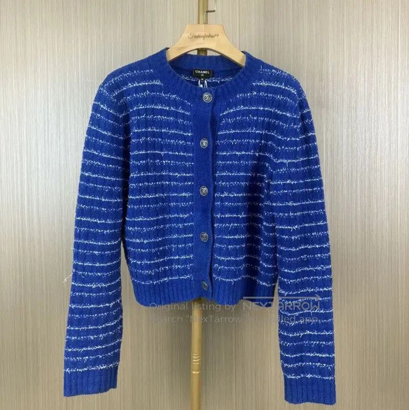 Chanel Chanel Blue Cotton Women's Cardigan . Size M / US 6-8 / IT 42-44 - 1 Thumbnail