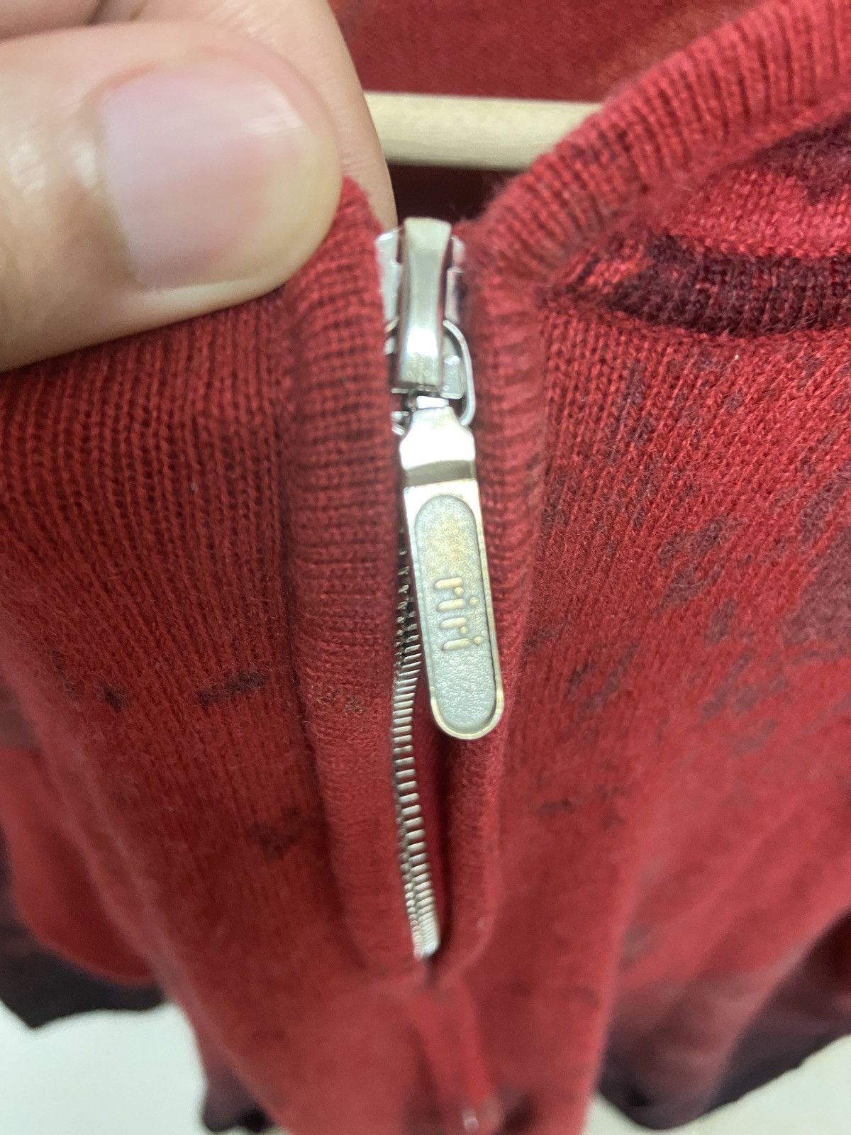 Other Y2K Raw7 100% Cashmere Red Black Ombre Phoneix Zip-Up Hoodie Size US L / EU 52-54 / 3 - 6 Thumbnail