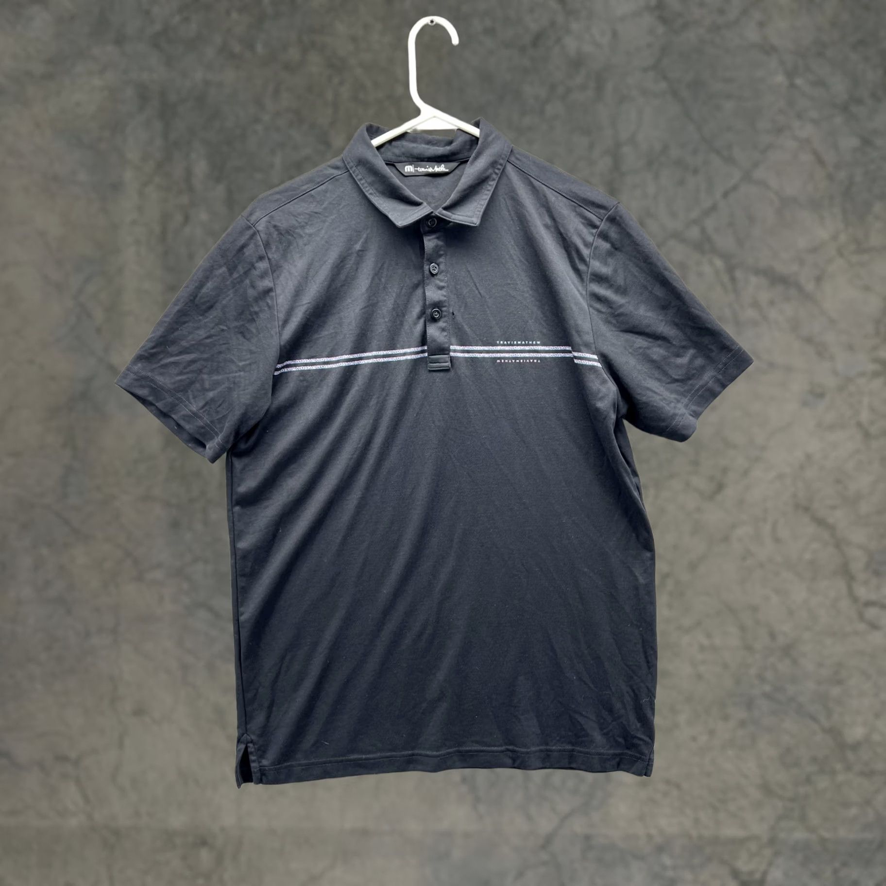 TravisMathew TravisMathew Polo Shirt Mens M Black Stripe Golf Casual Short Sleeve Shirt Mens Black Stripe Polo Shirt Size US M / EU 48-50 / 2 - 1 Thumbnail