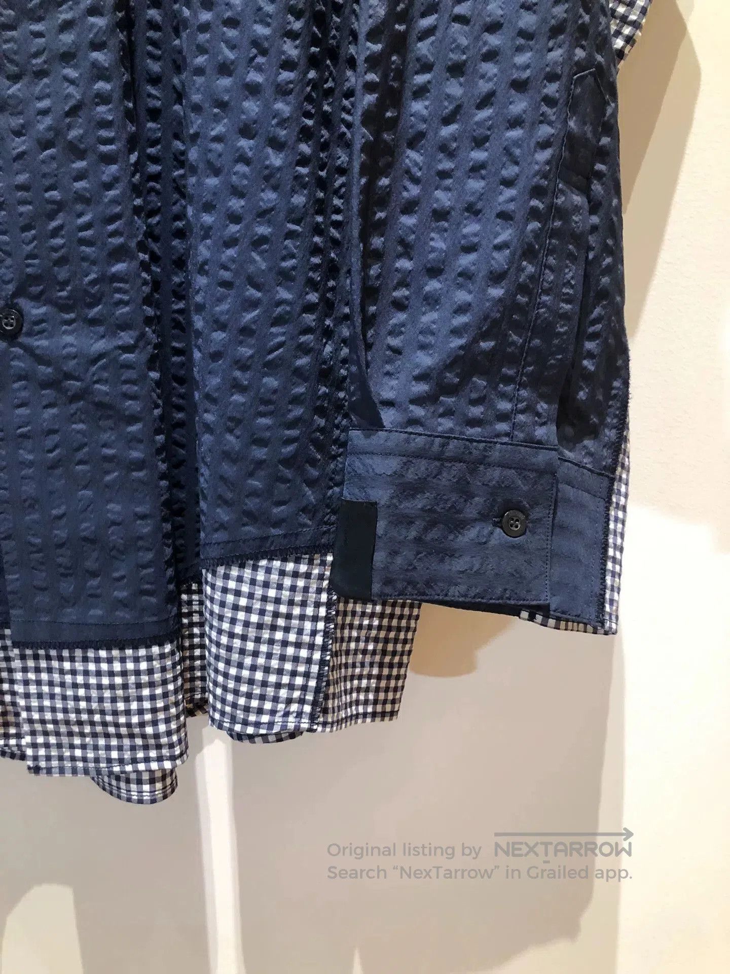 N.Hoolywood N.HOOLYWOOD Seersucker Patchwork Shirt. Size US L / EU 52-54 / 3 - 5 Thumbnail