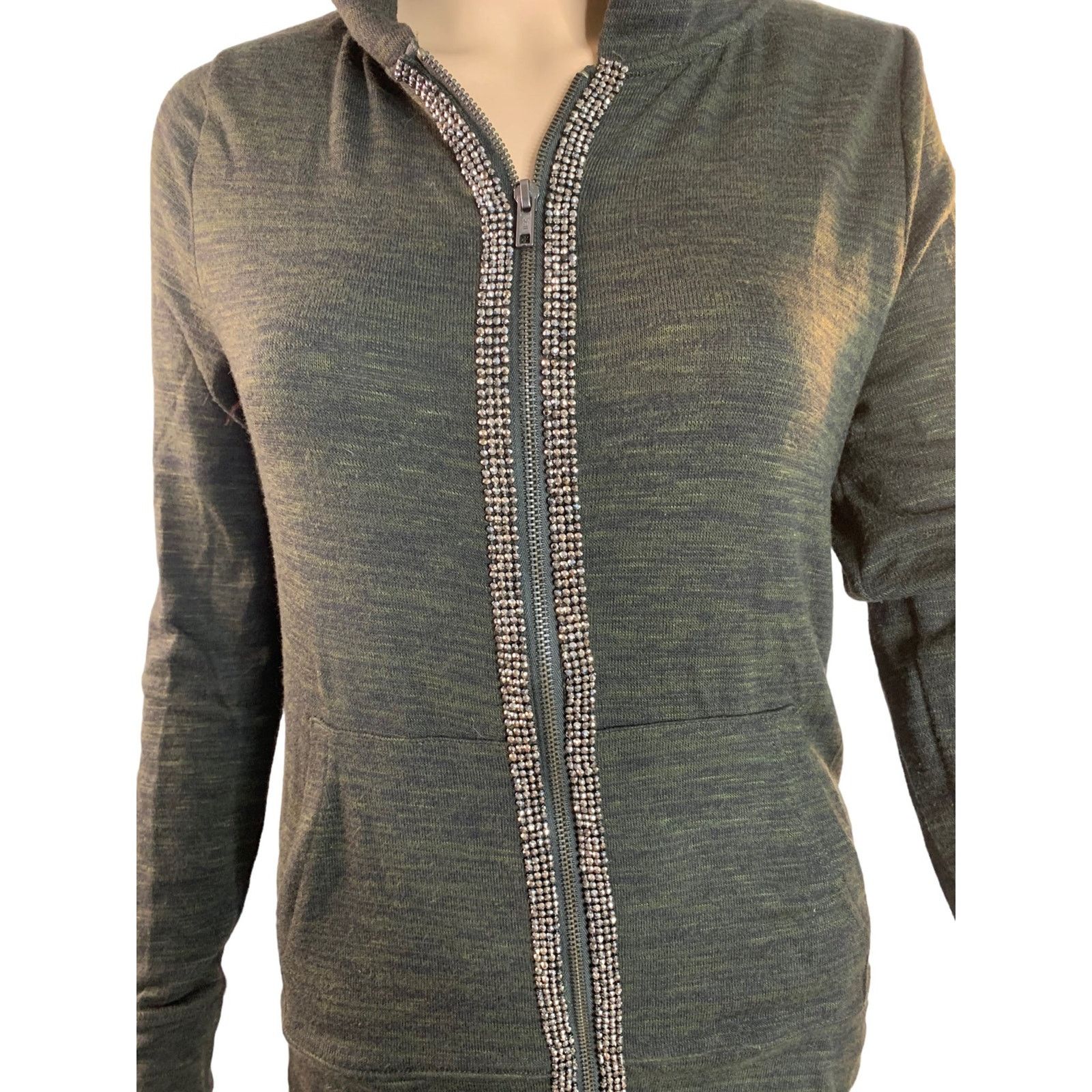 Juicy Couture Juicy Couture Womens Size XS Hooded Jacket studded Pockets Size XS / US 0-2 / IT 36-38 - 3 Thumbnail