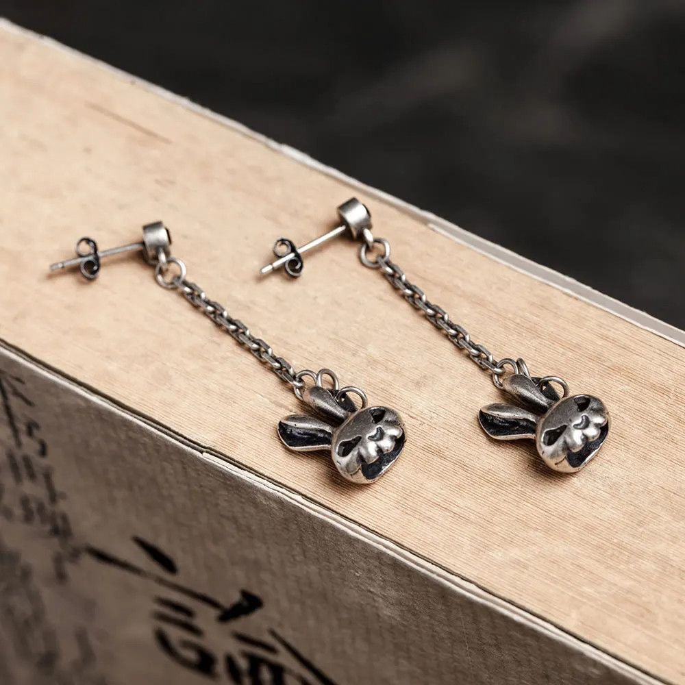 Jewelry Rabbit Skull Drop Earrings 925 Sterling Silver Ear Gift Size ONE SIZE - 3 Thumbnail