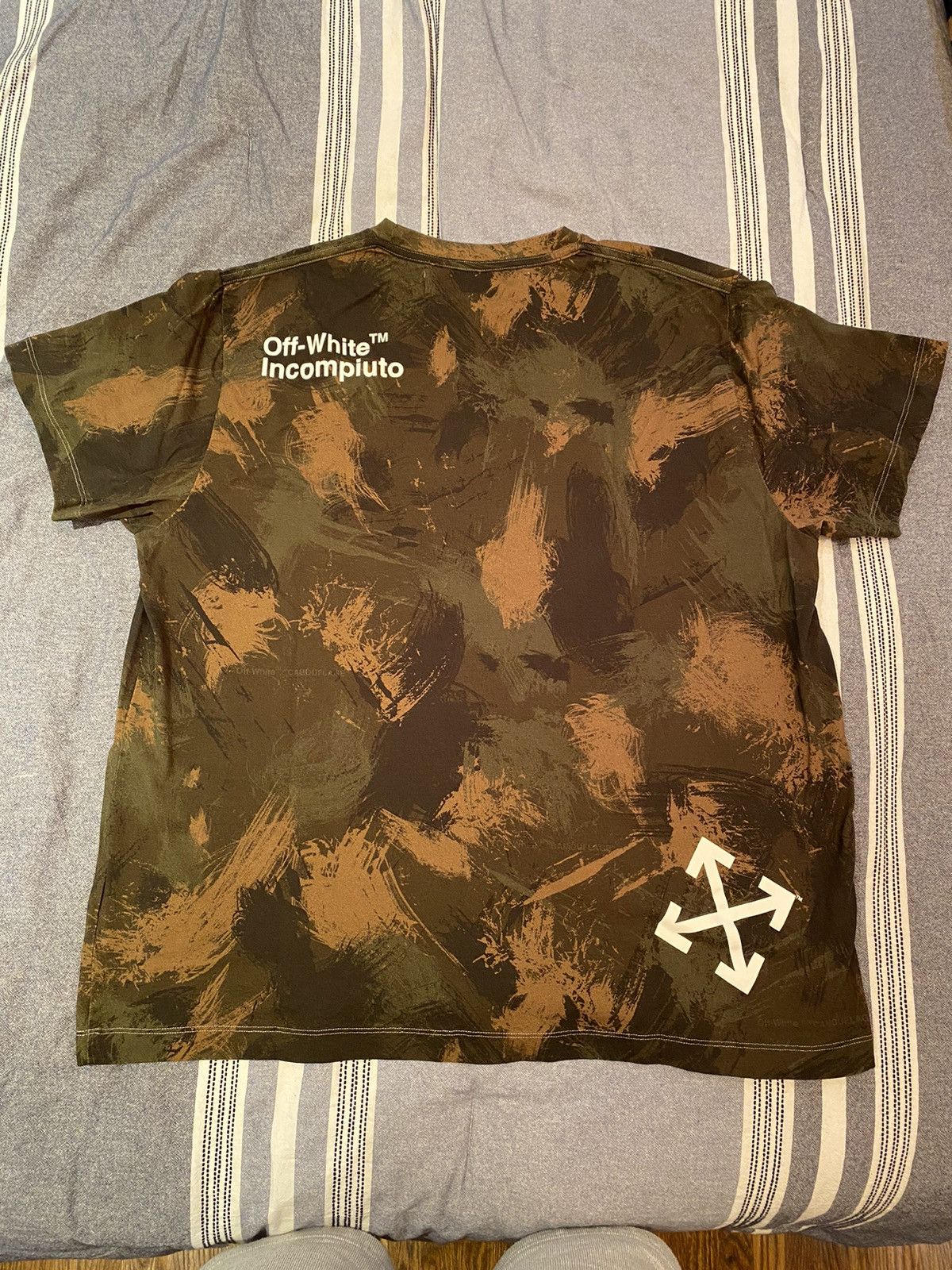 Off-White Off-White Khaki Paintbrush Camo Oversized T-Shirt Size US S / EU 44-46 / 1 - 2 Thumbnail
