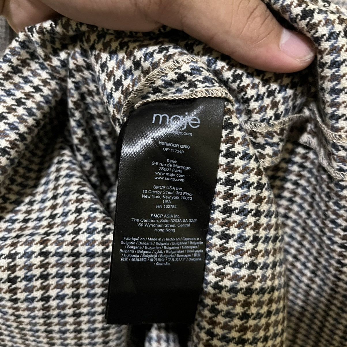 Maje MAJE - HOUNDSTOOTH WOOL MIDI DRESS Size XXS / US 00 / IT 34 - 8 Thumbnail
