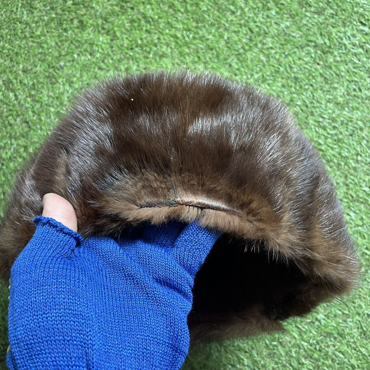 Vintage Vintage Brown Fur Felt Hat Gorpcore Cold Wear Logo Baggy OS Size ONE SIZE - 5 Thumbnail
